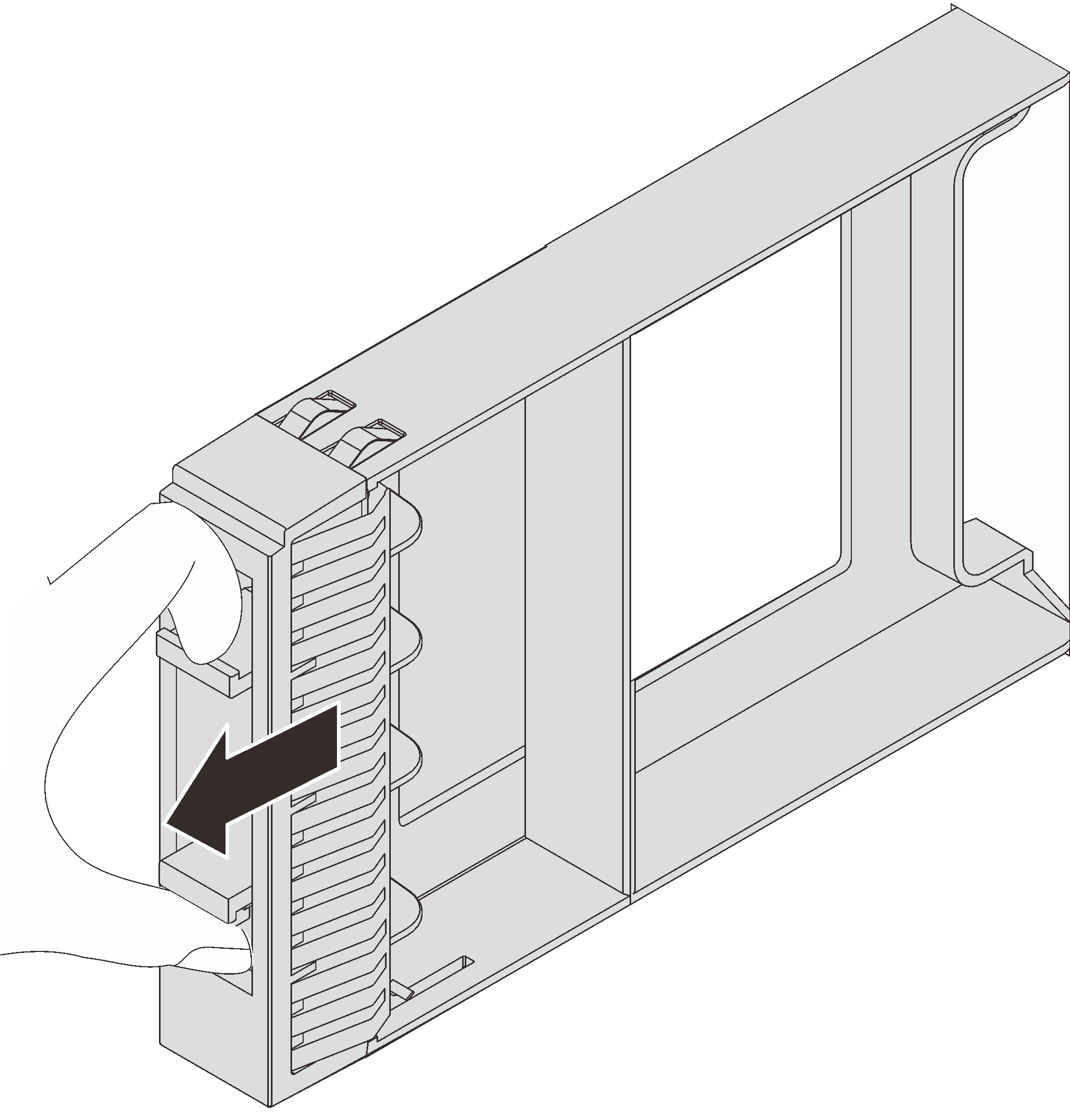 2.5-inch drive filler removal