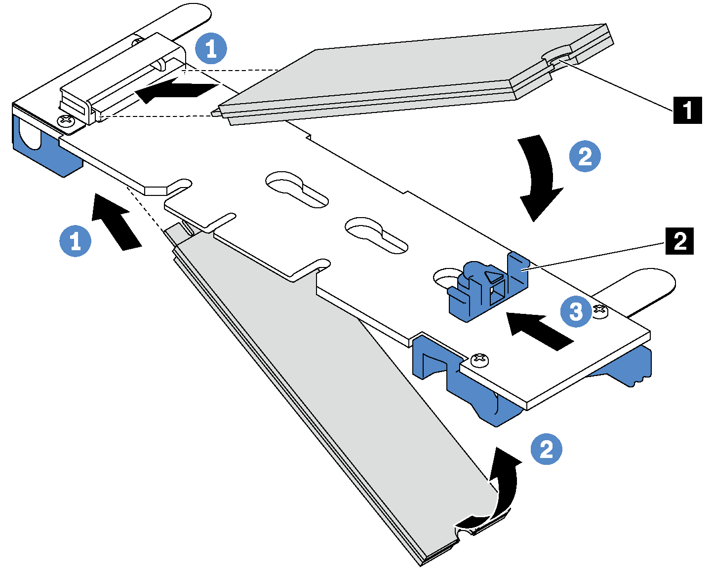 Install the M.2 drive into the M.2 backplane.