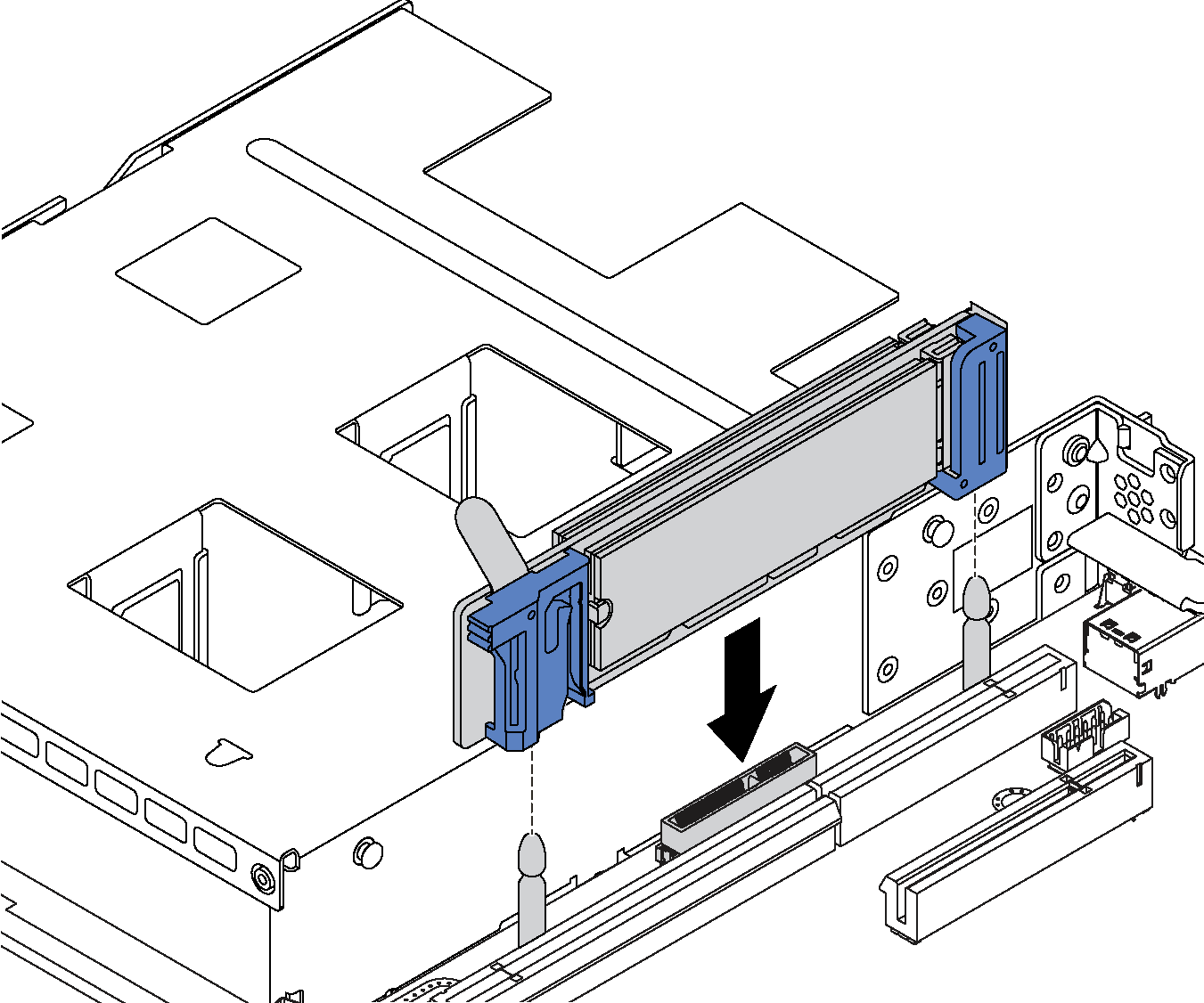 Install the M.2 backplane into the backplane slot.