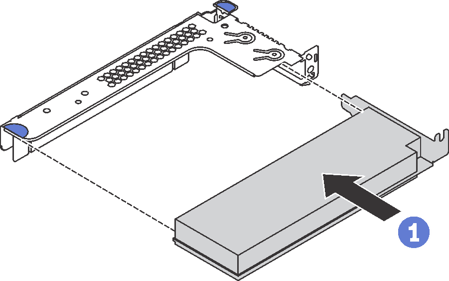 Install a PCIe adapter into riser 2 assembly with only one slot