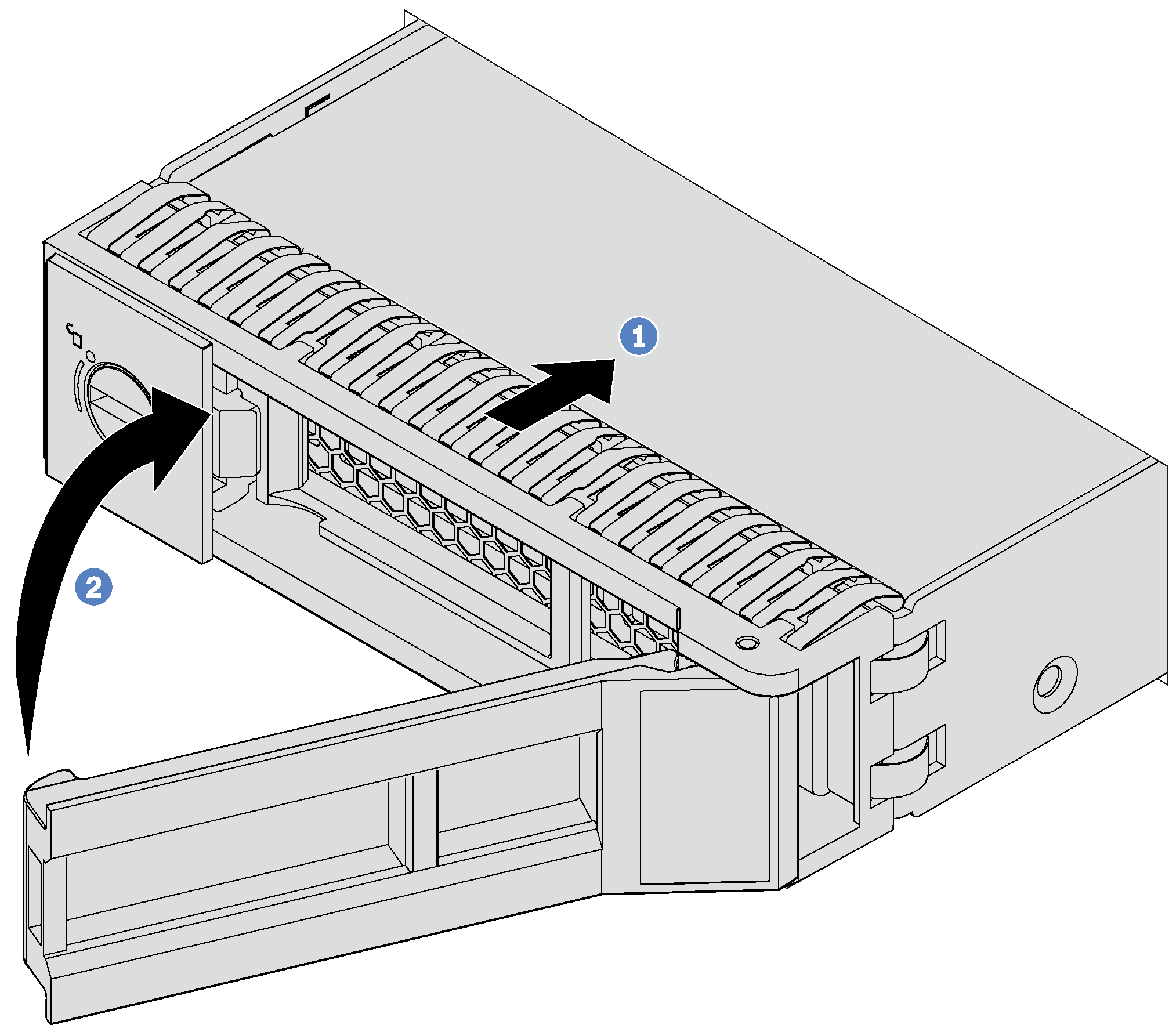 Install the drive into the drive bay.