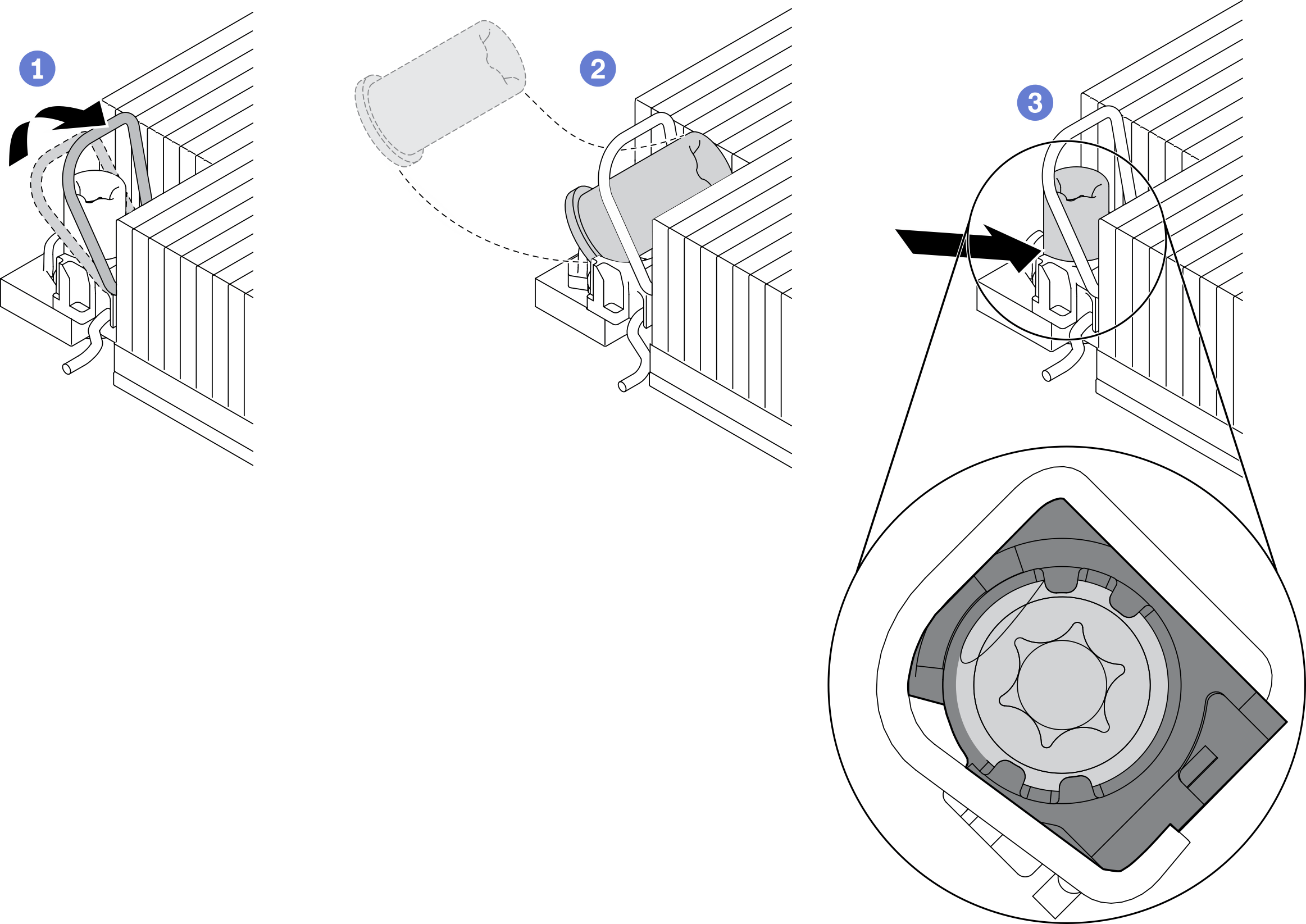 Installing a Torx T30 nut into the heat sink