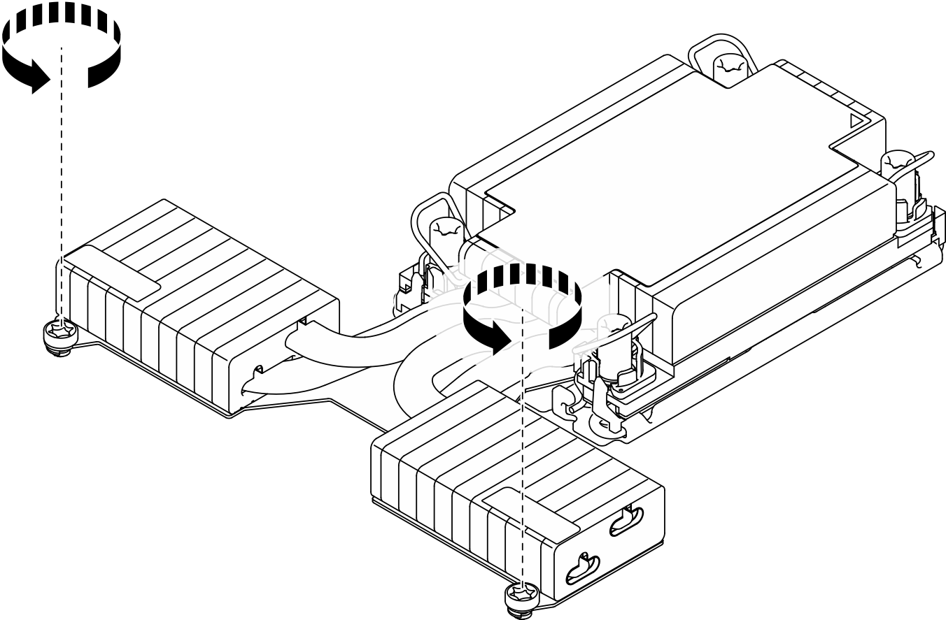 Loosening T-shaped heat sink screws