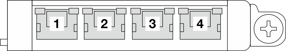 OCP module (four connectors, seen from the rear)