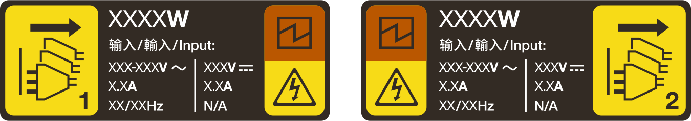 Example power supply unit label on the top cover