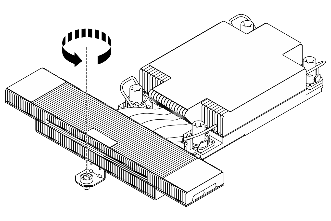 Loosening T-shaped heat sink screws