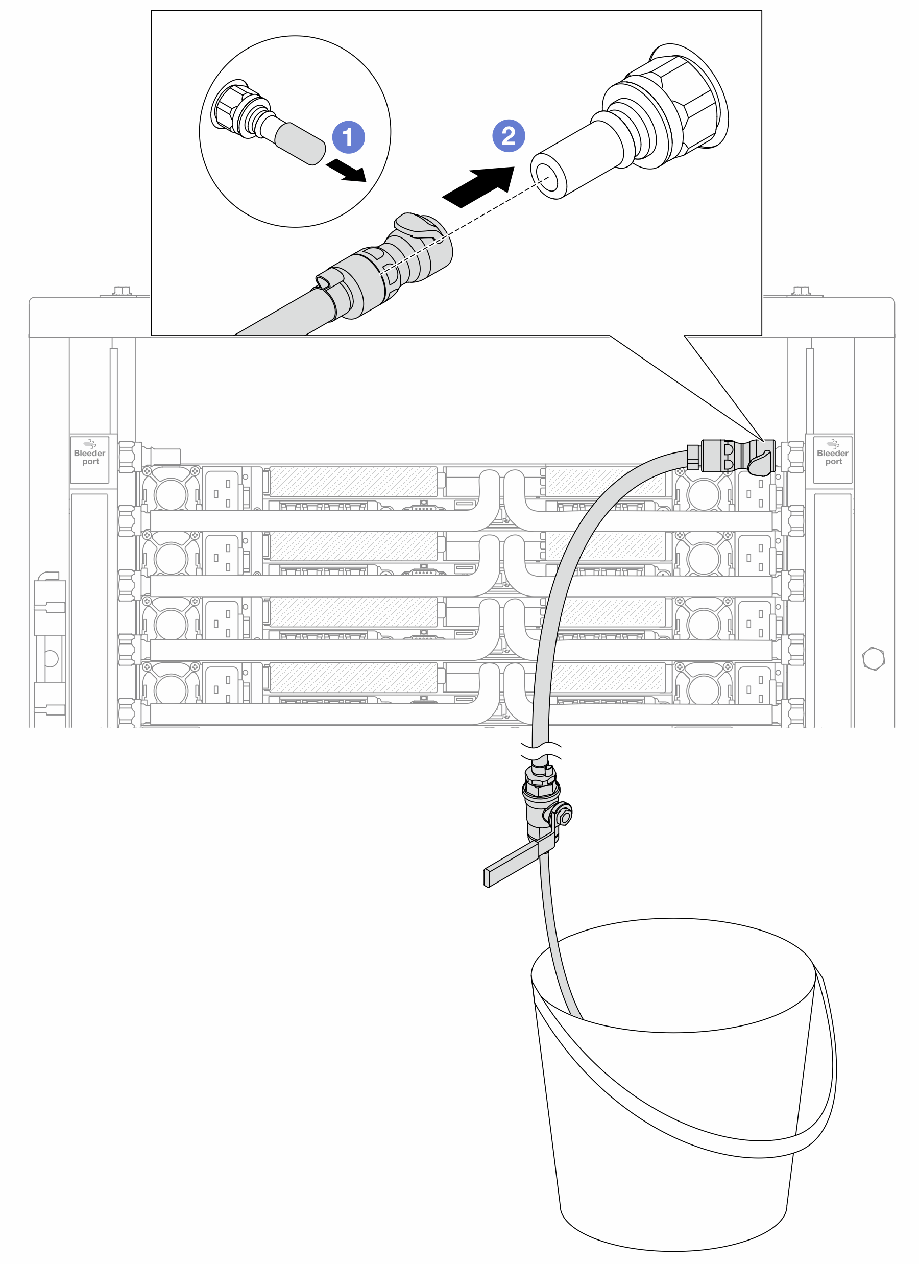 Installing the bleeder kit to the return side