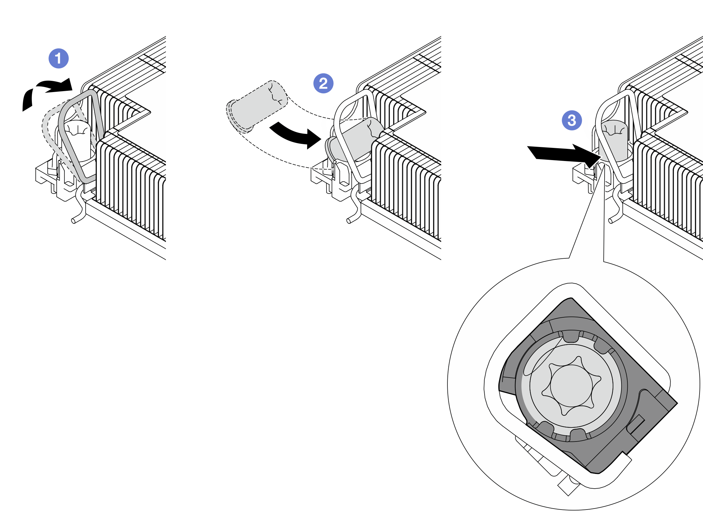 Installing a Torx T30 nut into the heat sink