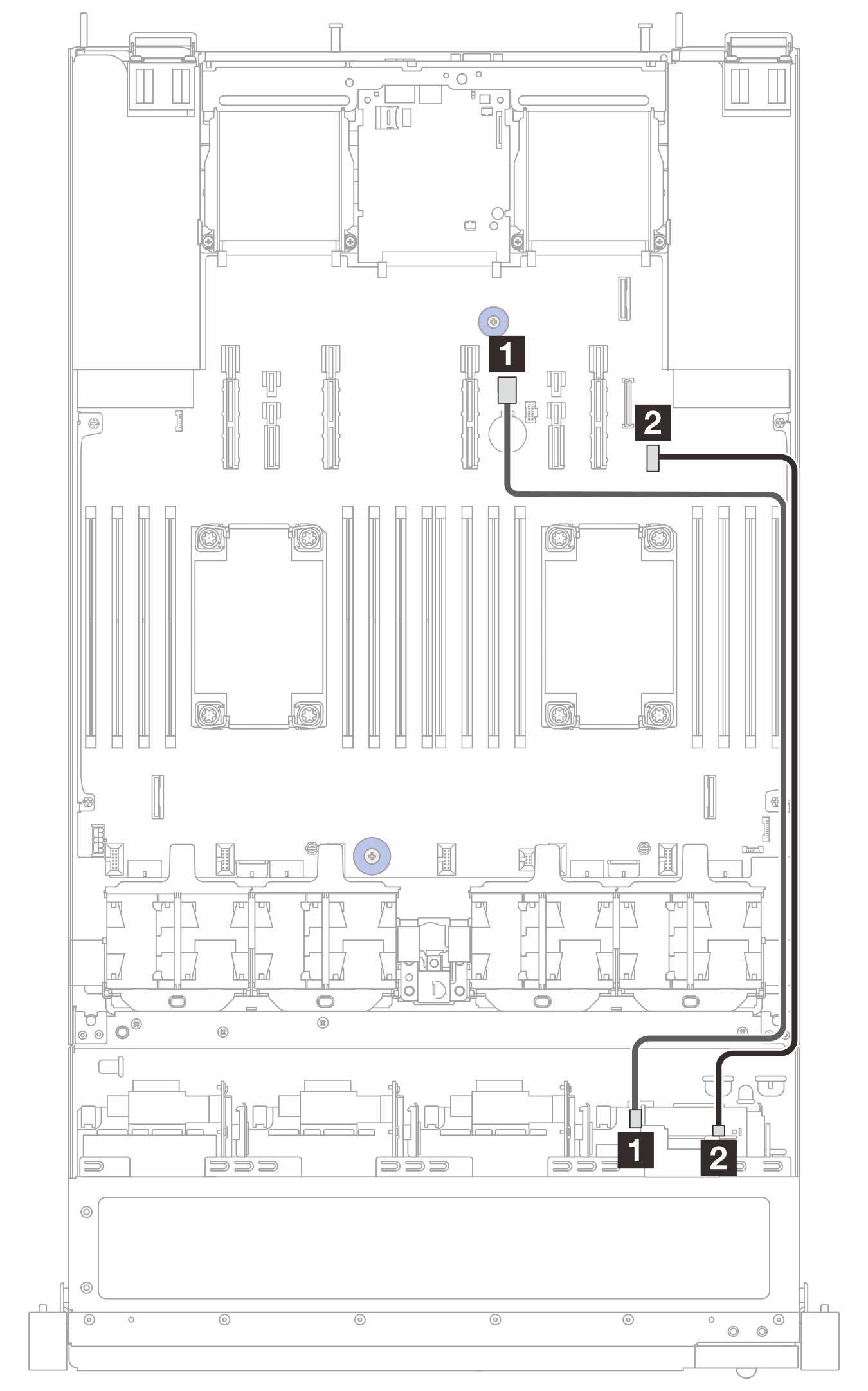 Cable routing for M.2 drives