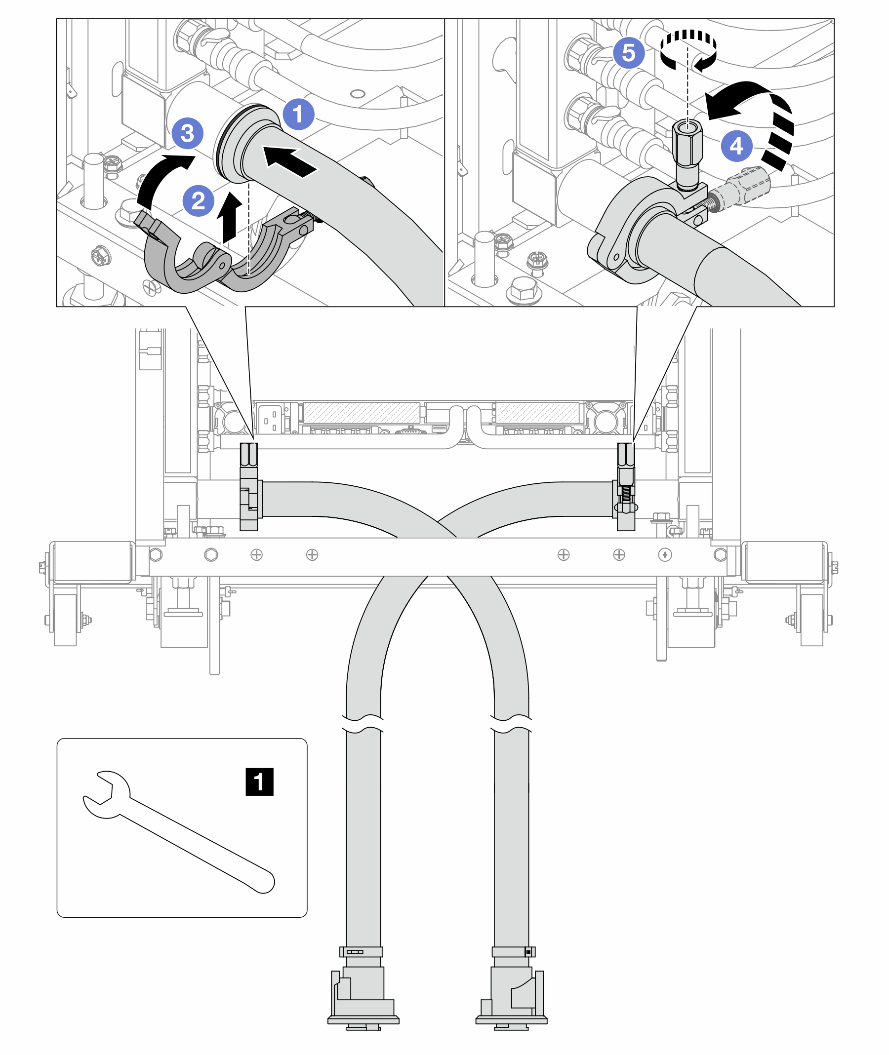 Hose assembly to top quick connect