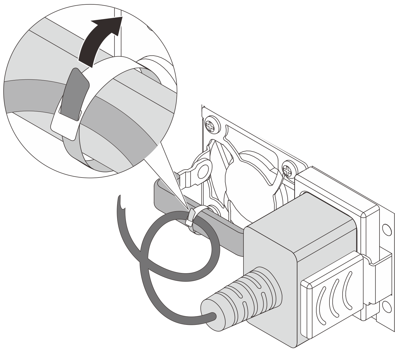 Routing and tying power cord