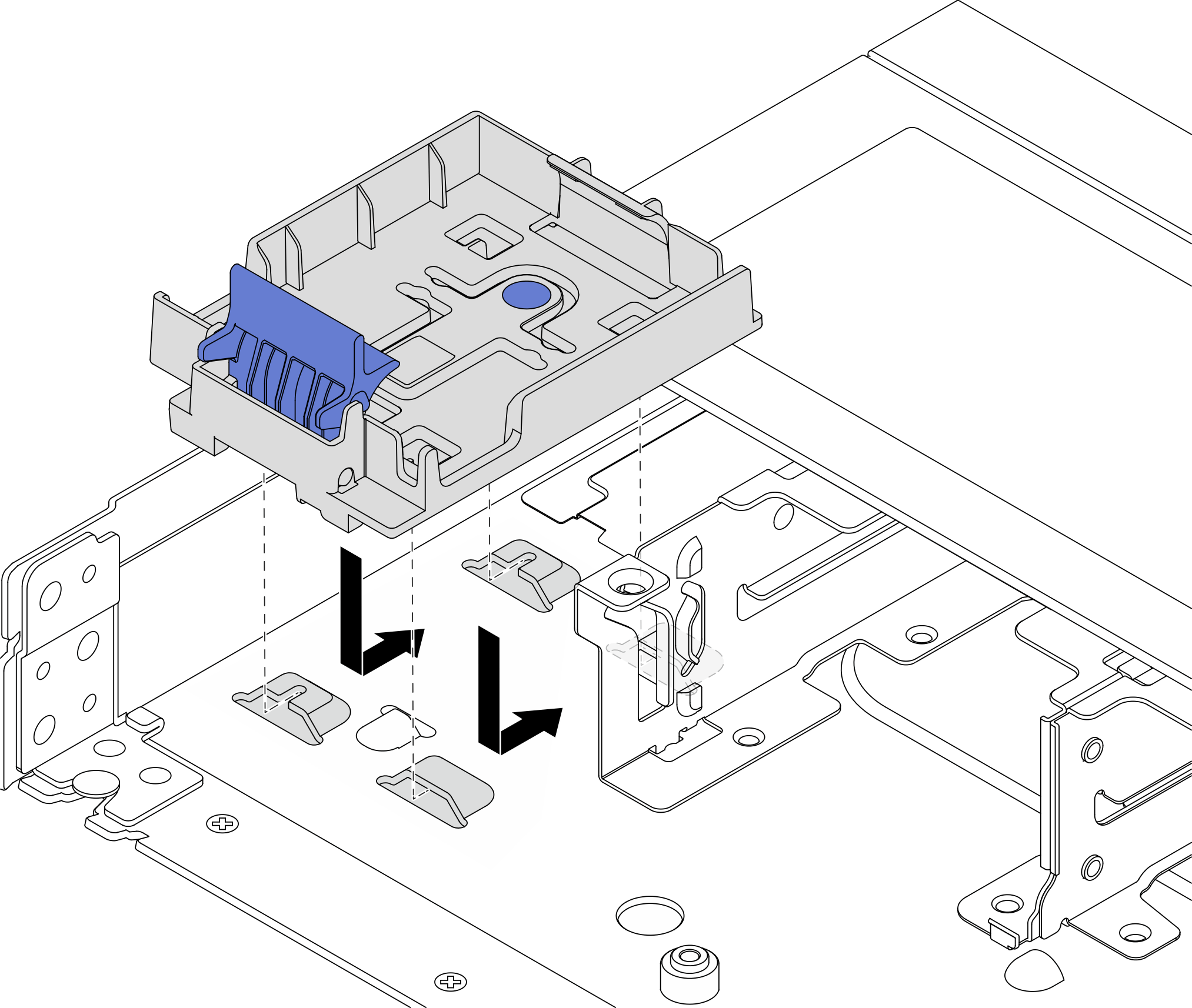 RAID flash power module holder installation