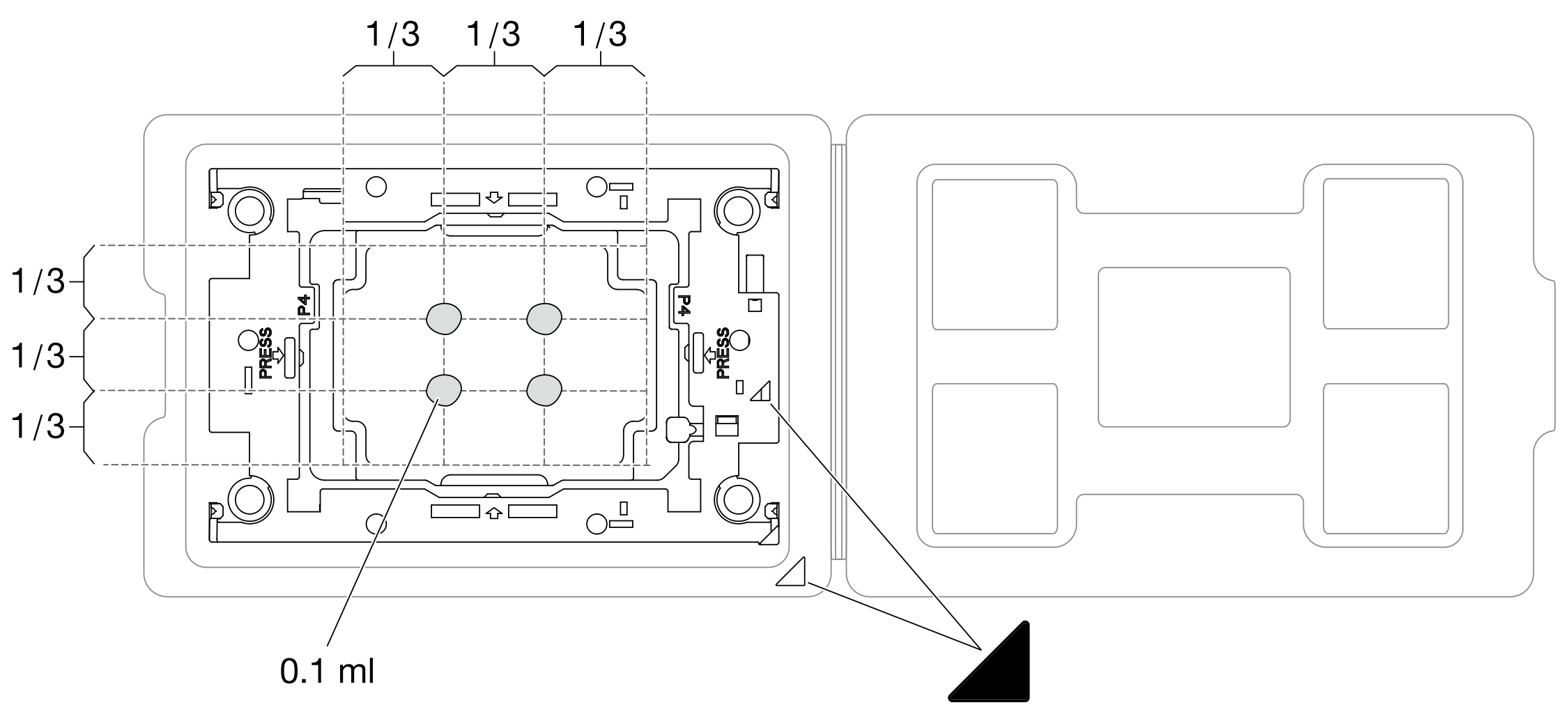 Thermal grease application with processor in shipping tray