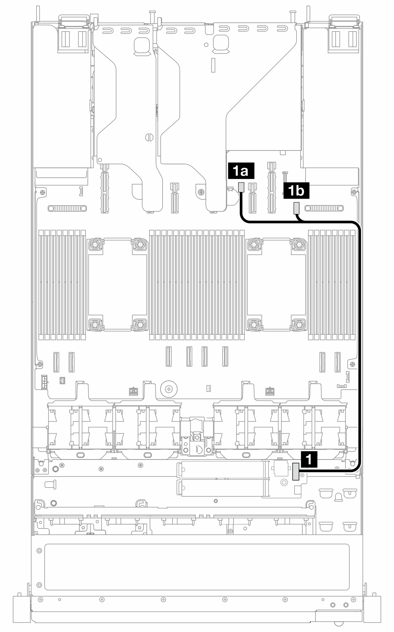 Cable routing for M.2 drives