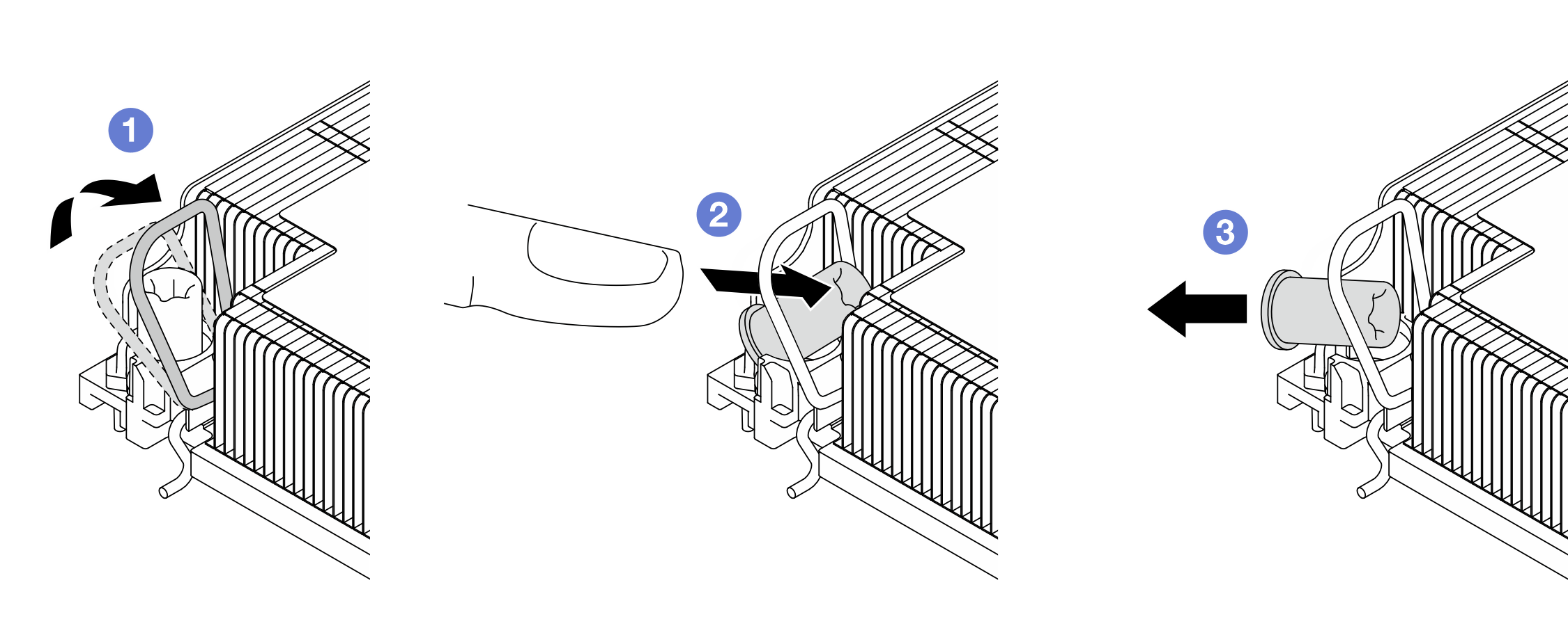 Removing a Torx T30 nut from the heat sink