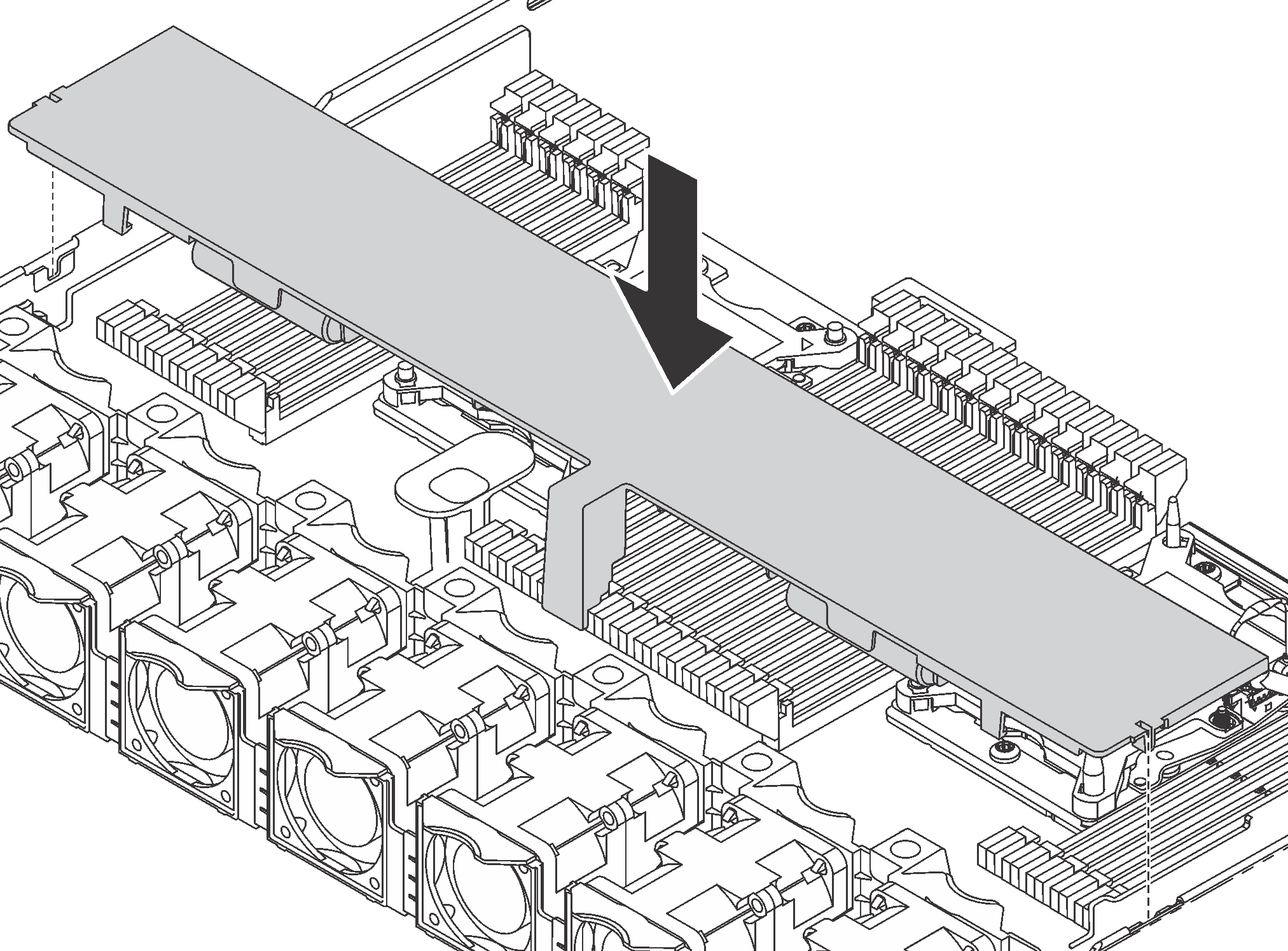 Install the air baffle | ThinkSystem SR630 | Lenovo Docs