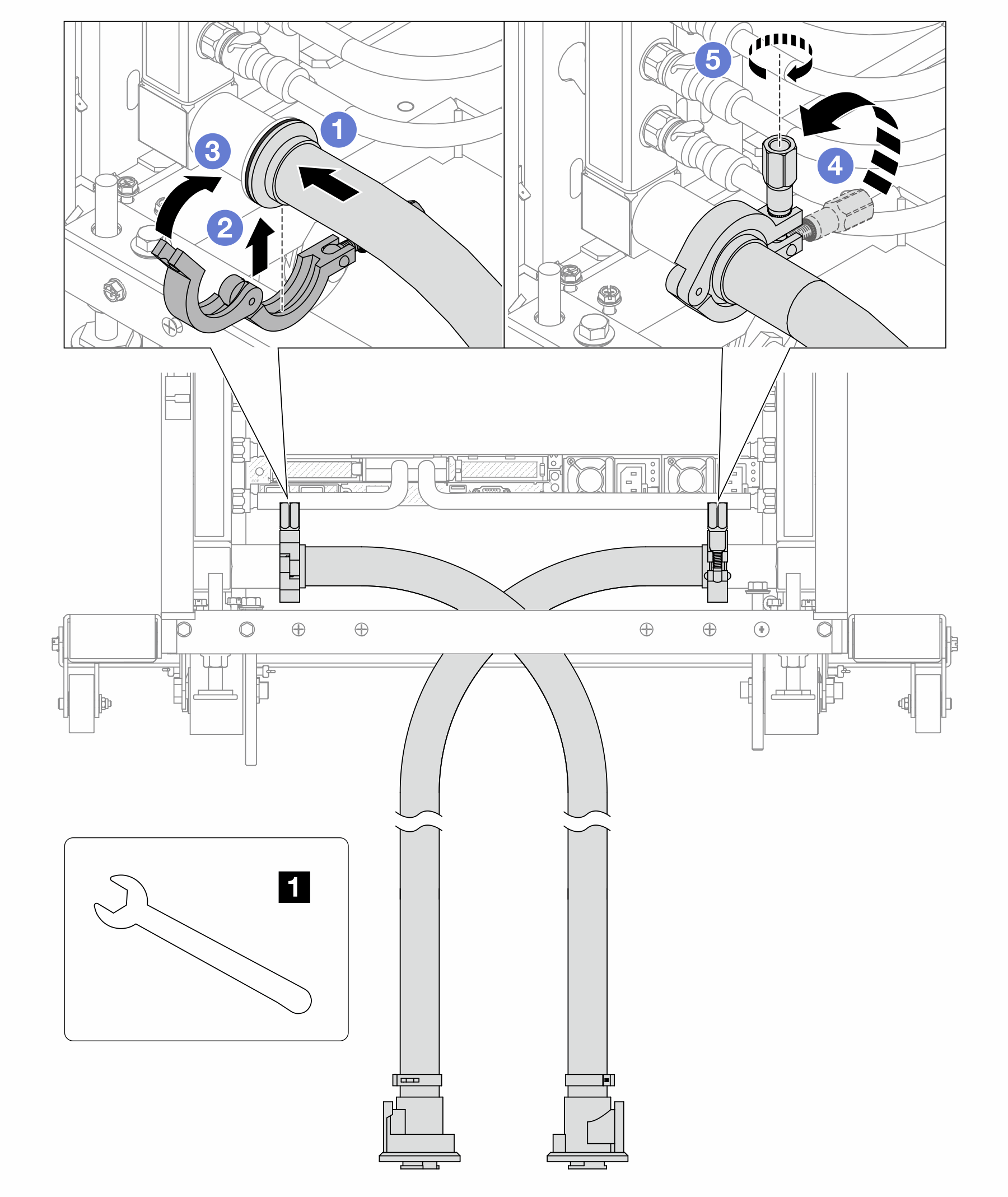 Hose assembly to top quick connect