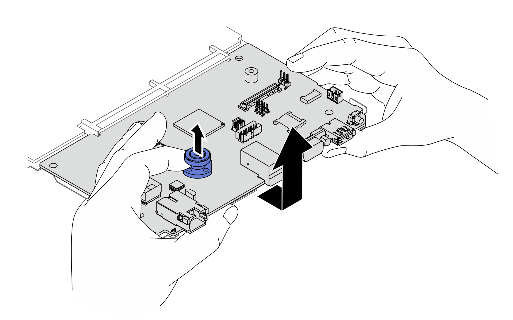 Separating the system I/O board from the processor board