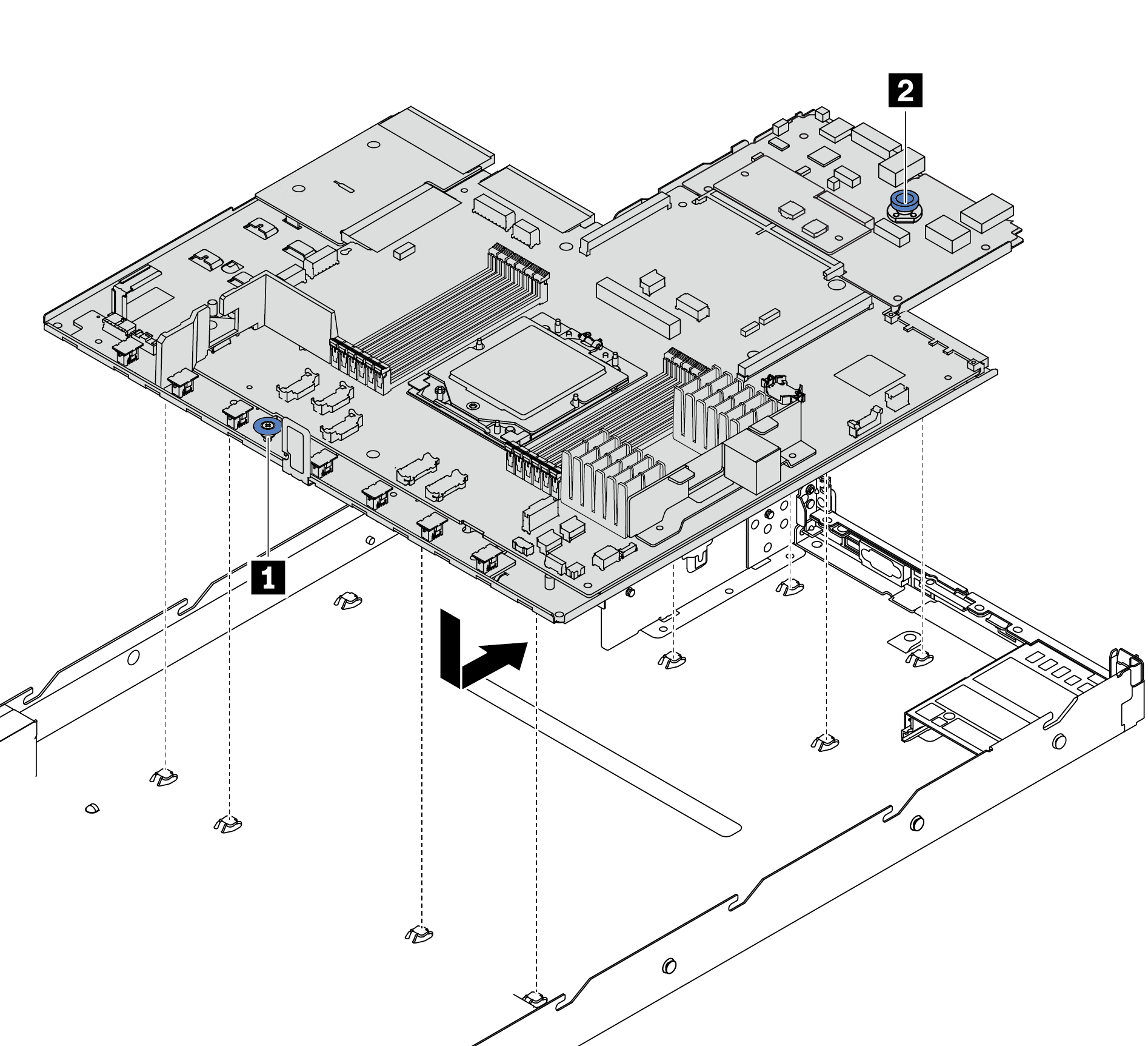 System board assembly installation