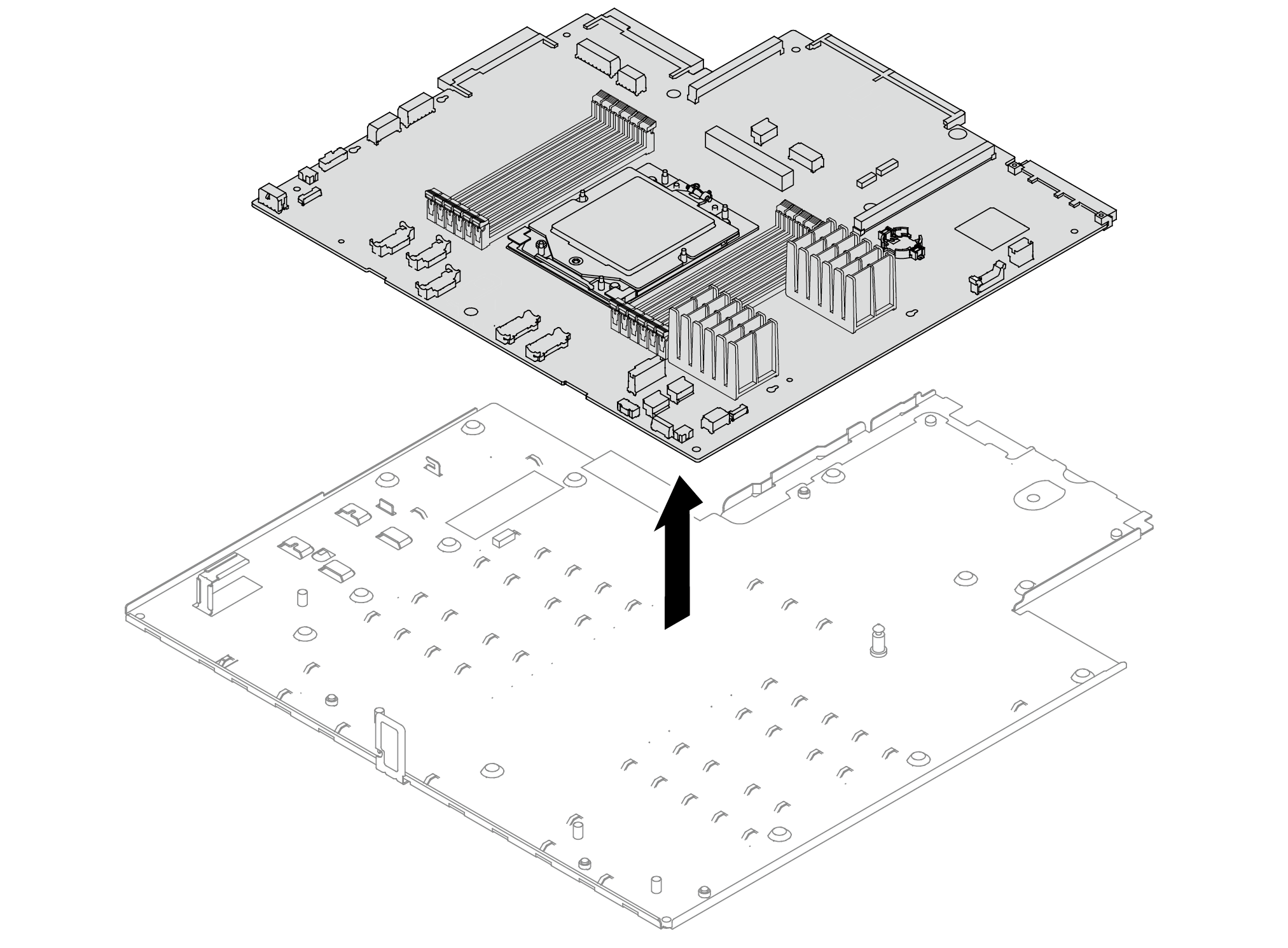 Separating the processor board from the system board tray