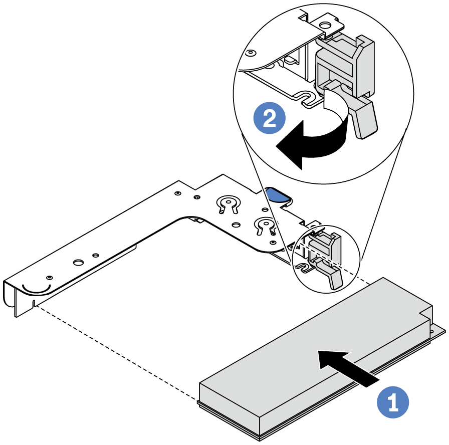 Install a PCIe adapter into internal riser assembly with only one LP slot
