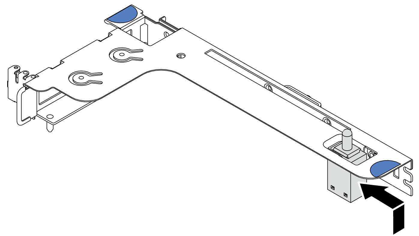 Install the intrusion switch into the riser bracket