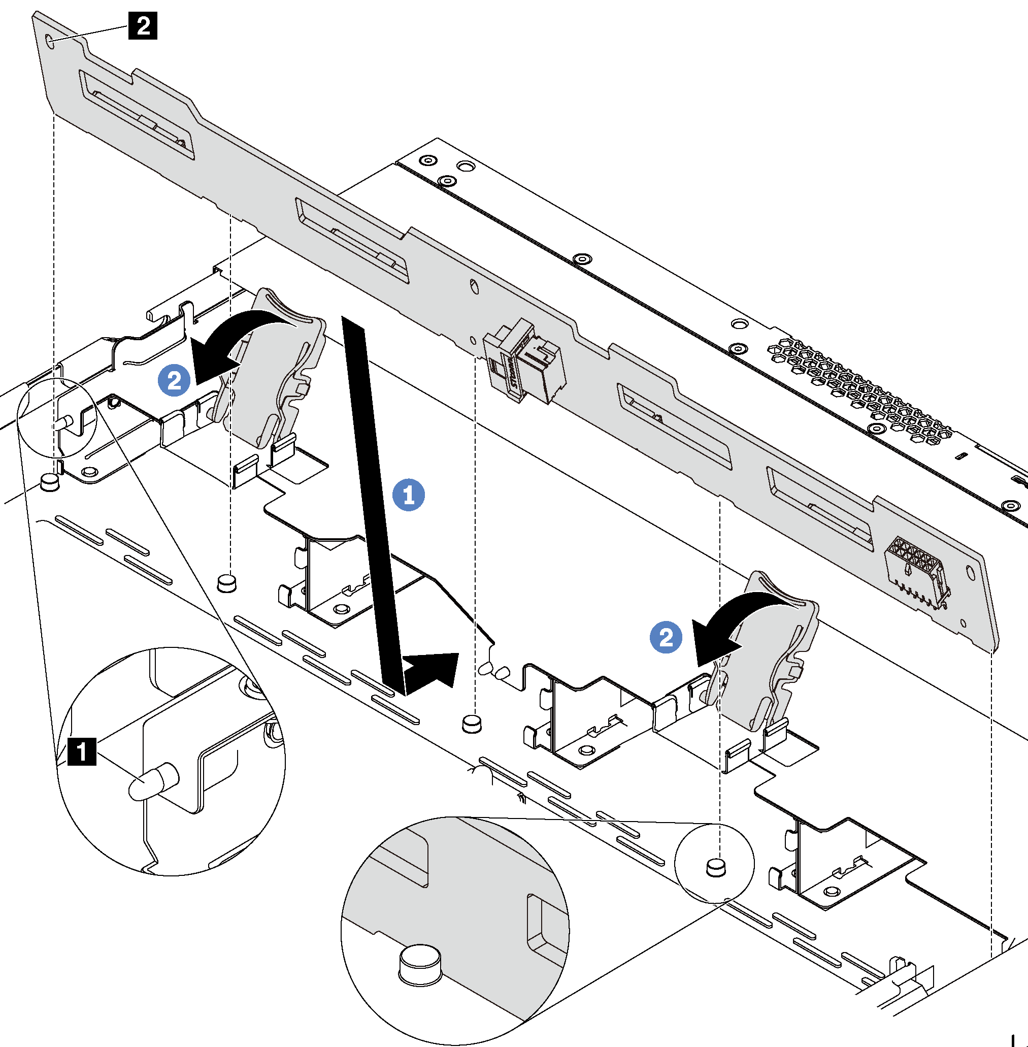 Installation of backplane for four 3.5-inch hot-swap drives