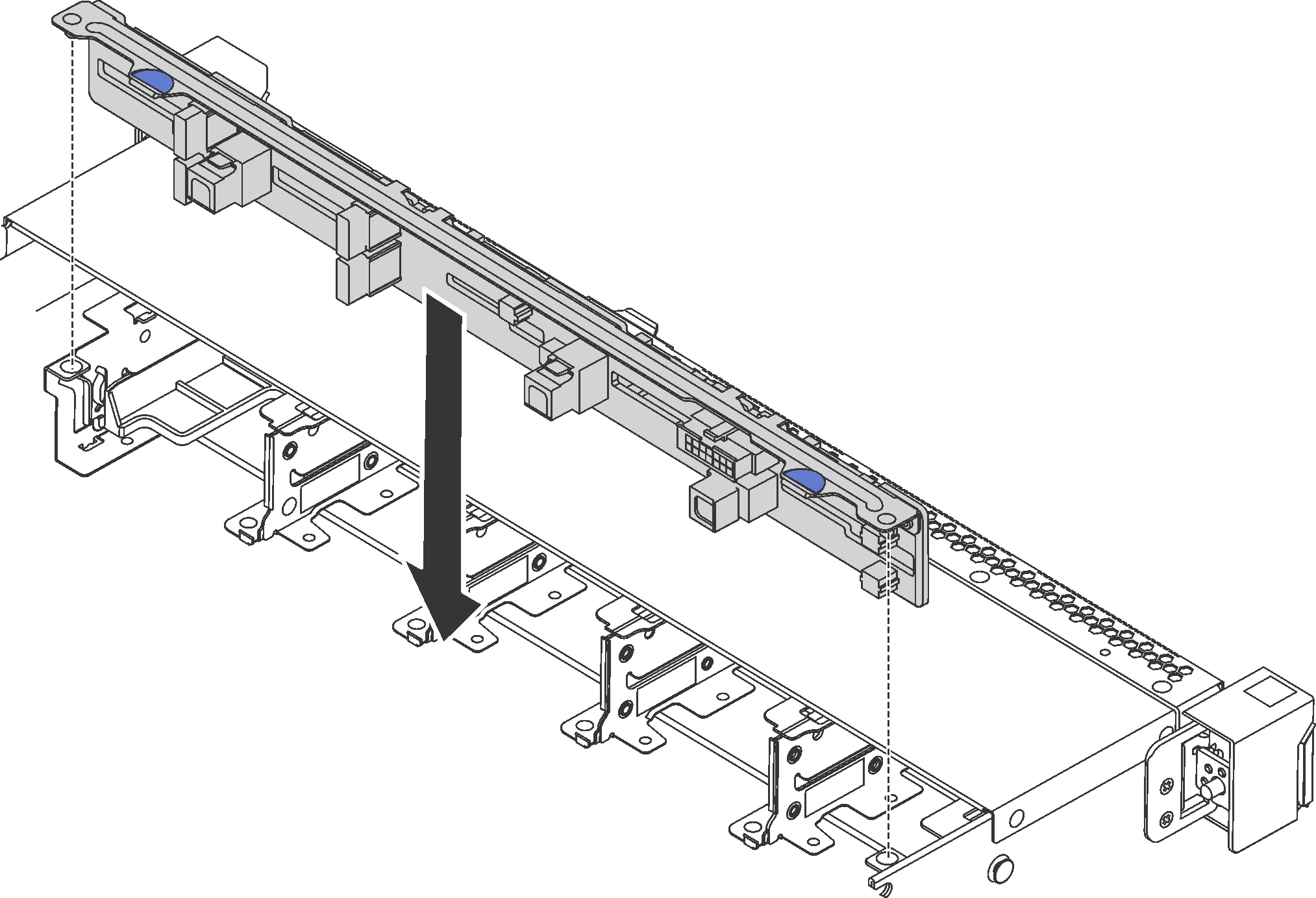 Installation of backplane for ten 2.5-inch hot-swap drives