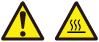 Attention/Caution/Danger icon, warning users and servicers of a hot surface nearby