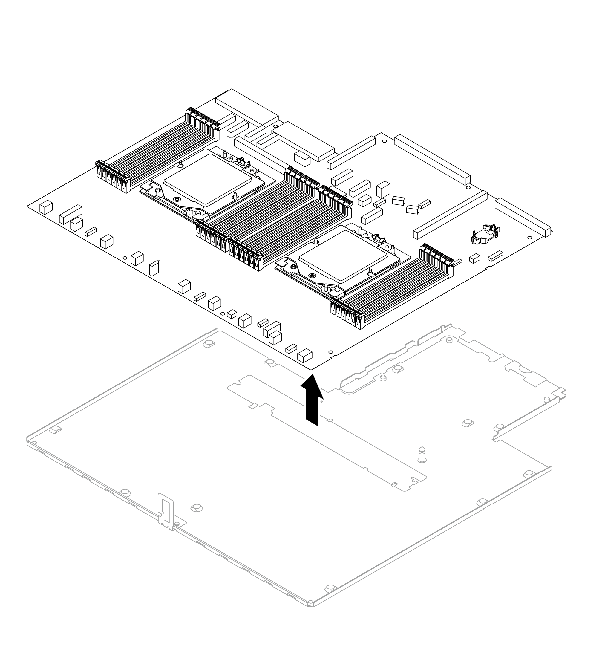 Separating the processor board from the supporting sheet metal