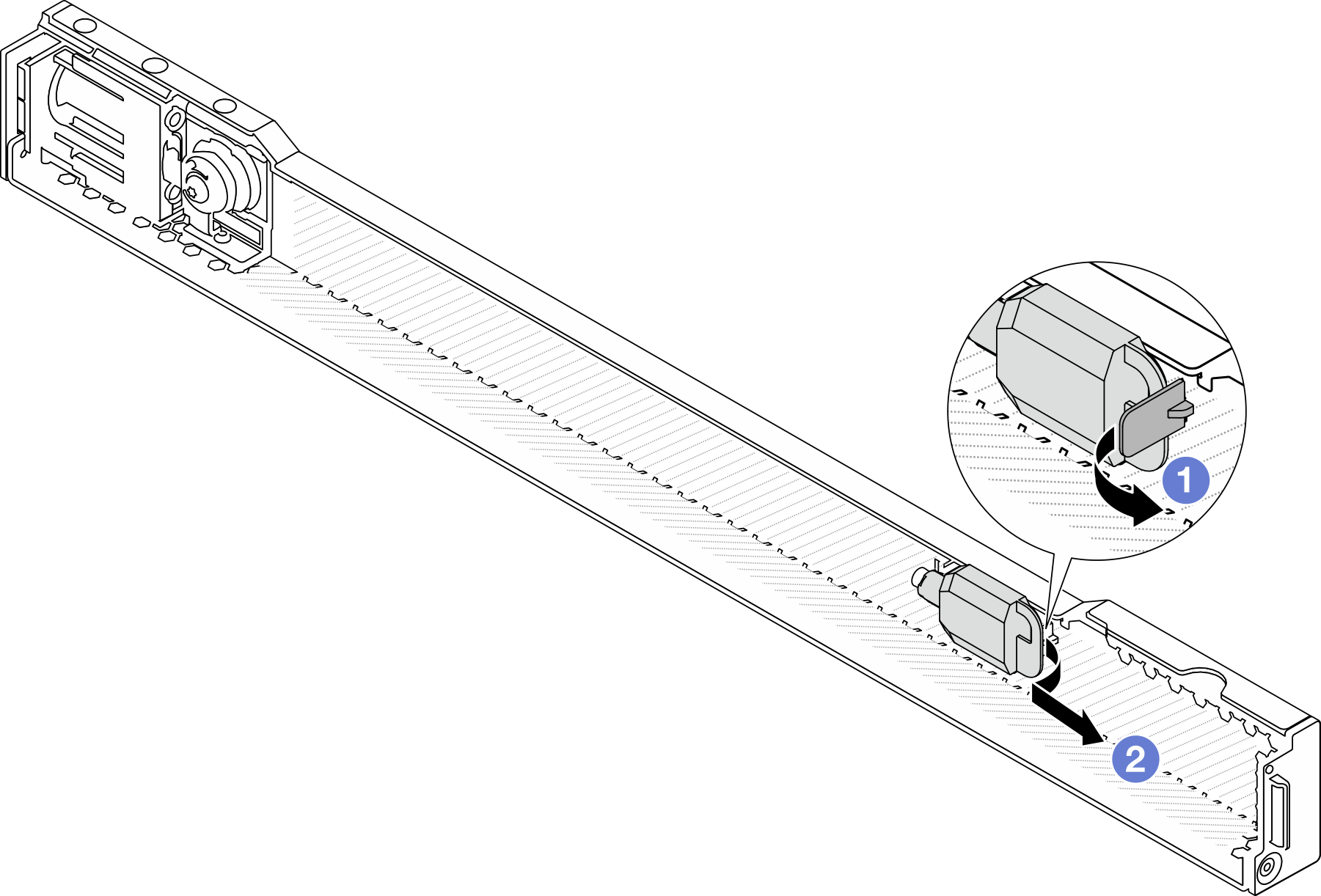 Removing the key from inside of the security bezel