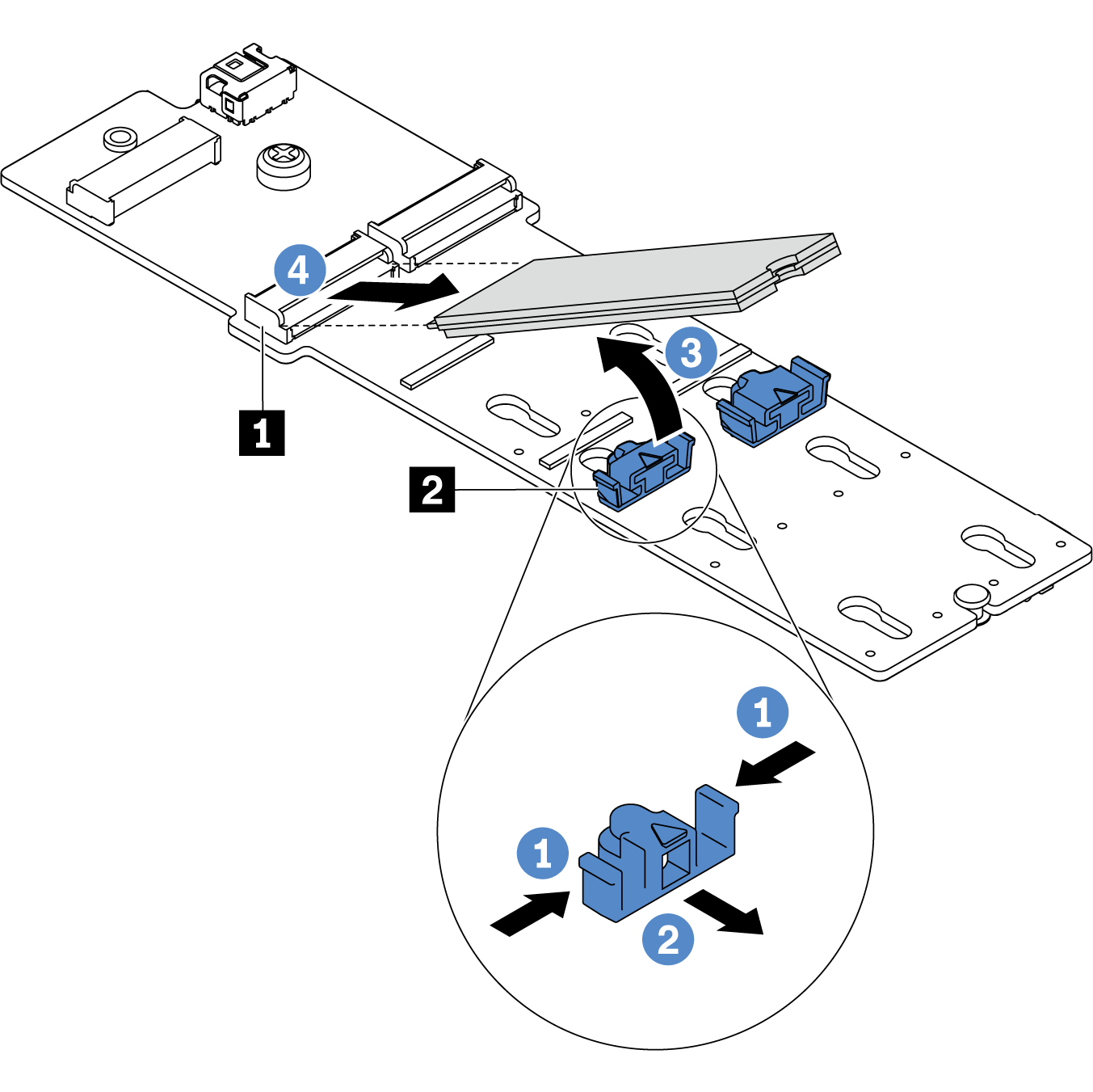 Remove the M.2 drive from the M.2 adapter.