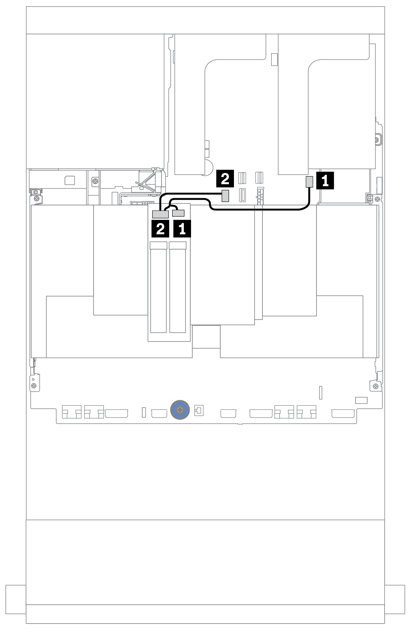 Cable routing for M.2 drives