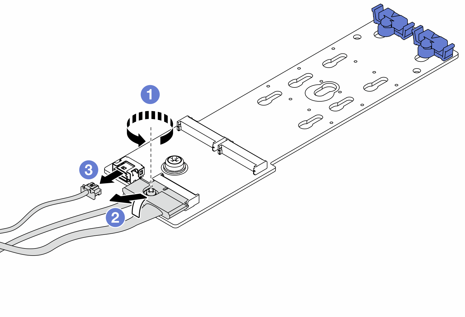 Disconnecting M.2 cables