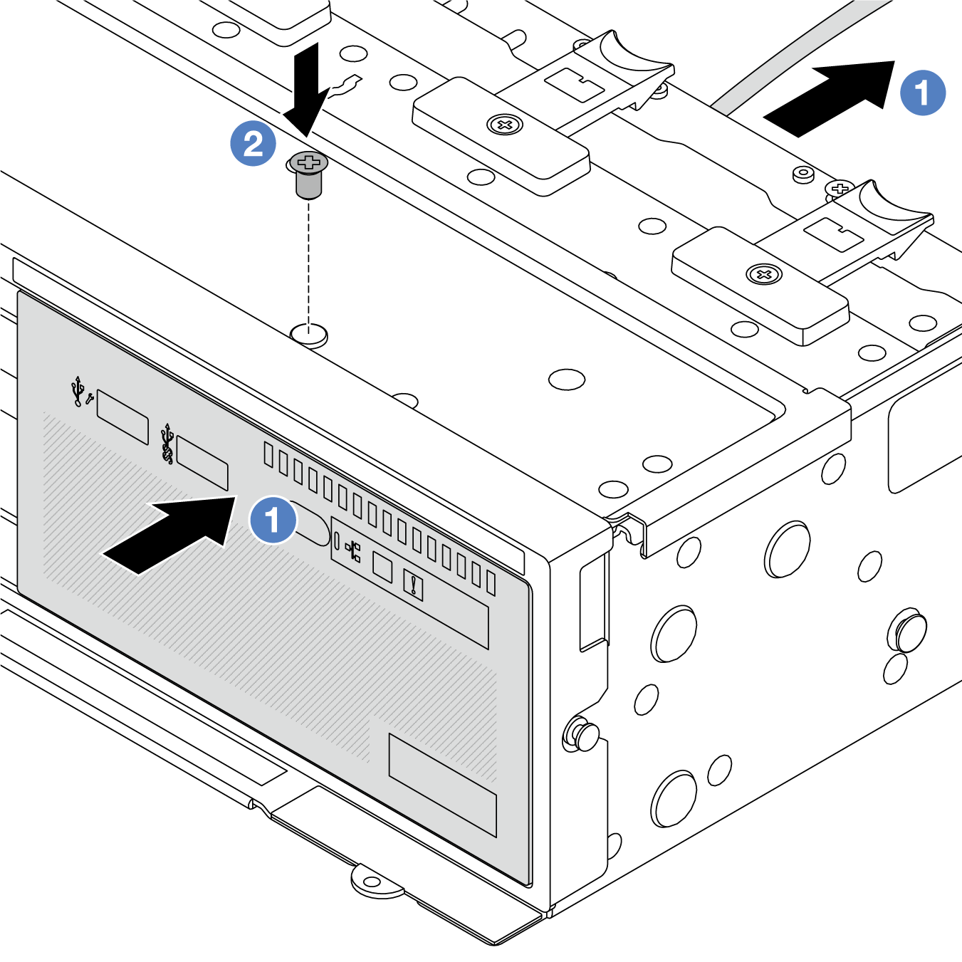 Front I/O module without an LCD display