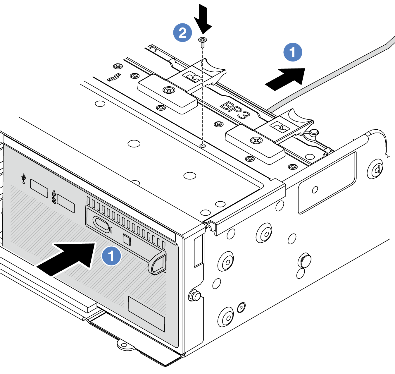 Front I/O module with the integrated diagnostics panel