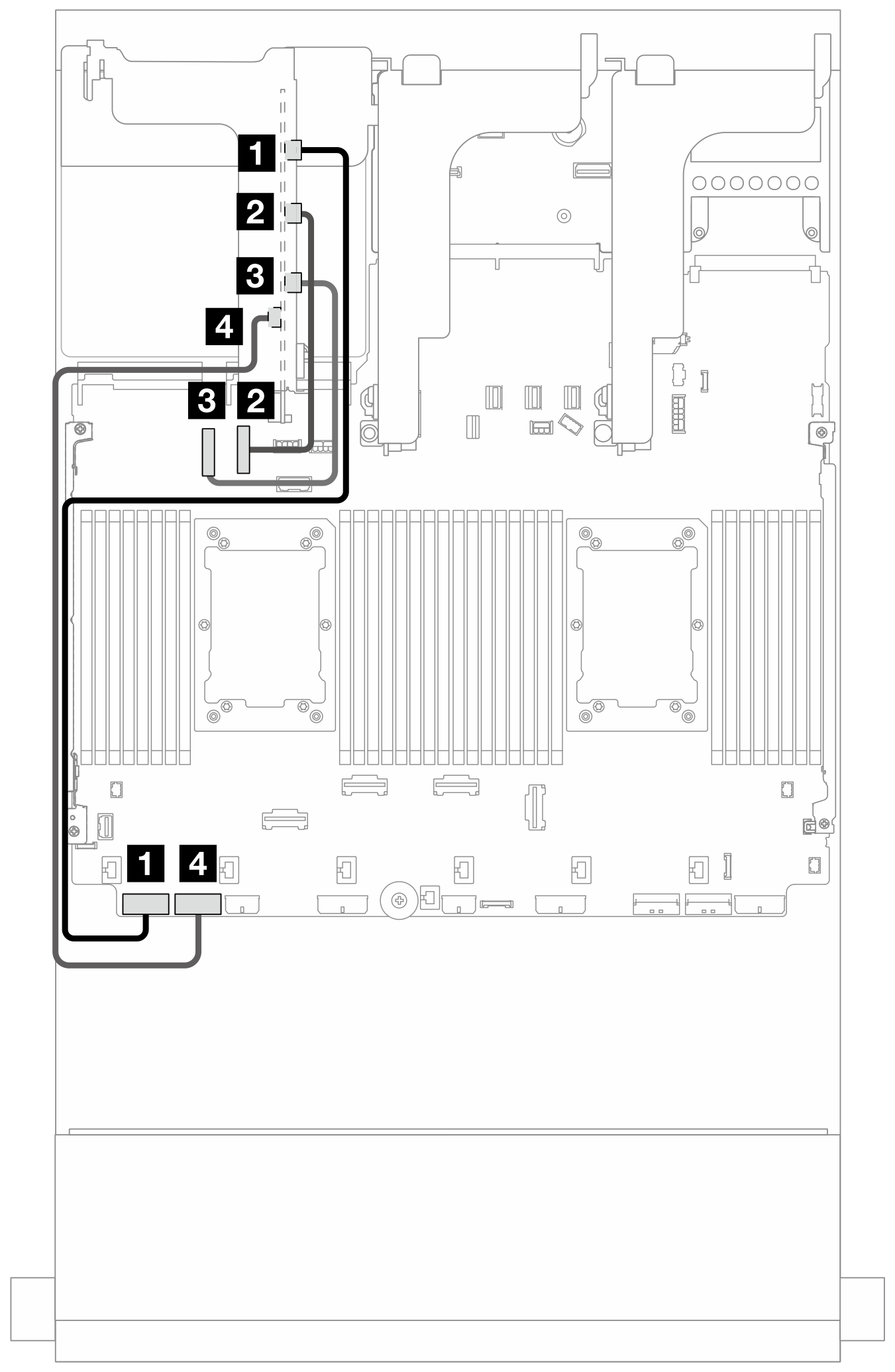 Cable routing in configurations with riser 5