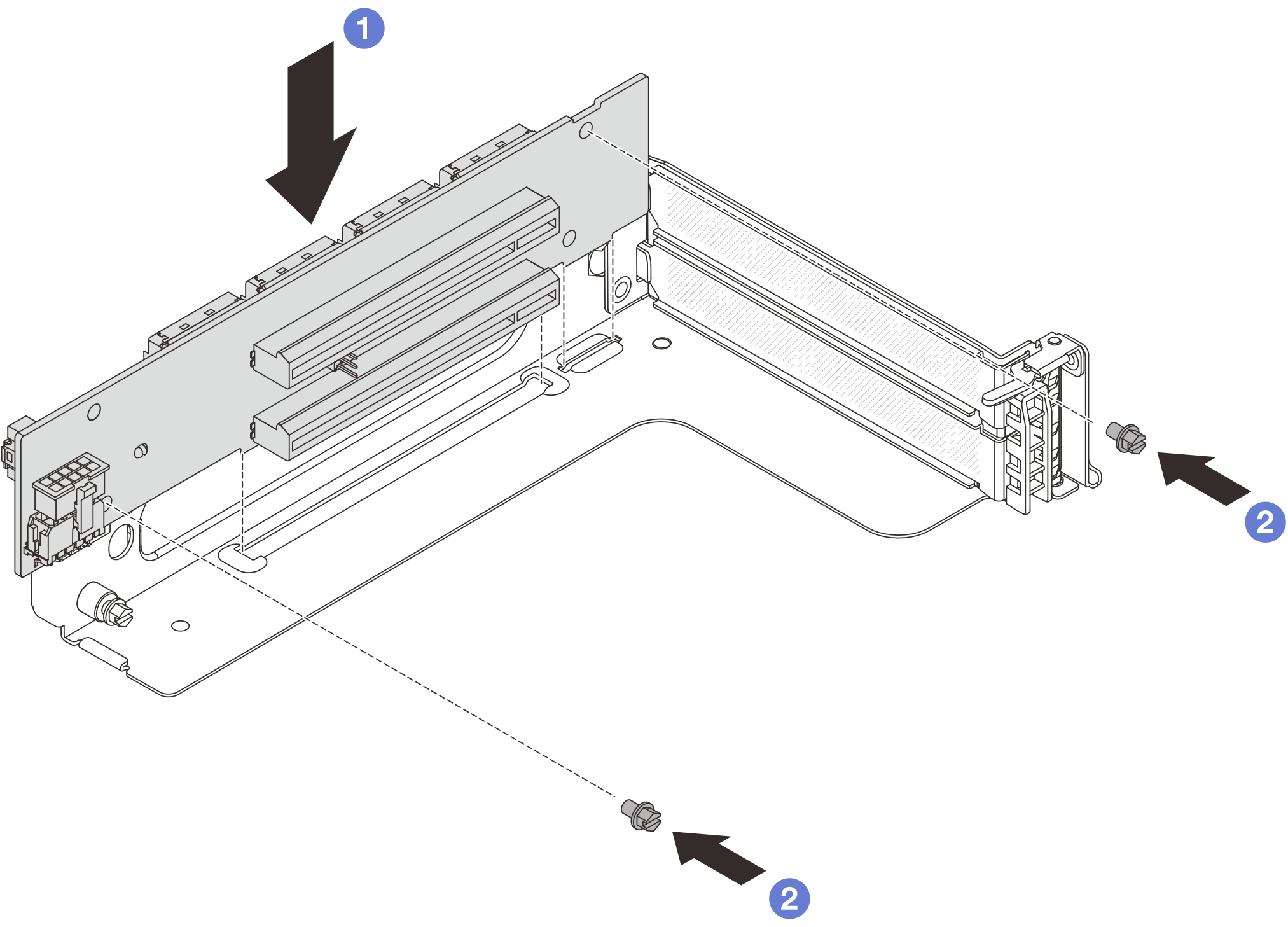 Installing the riser card to riser 3 cage