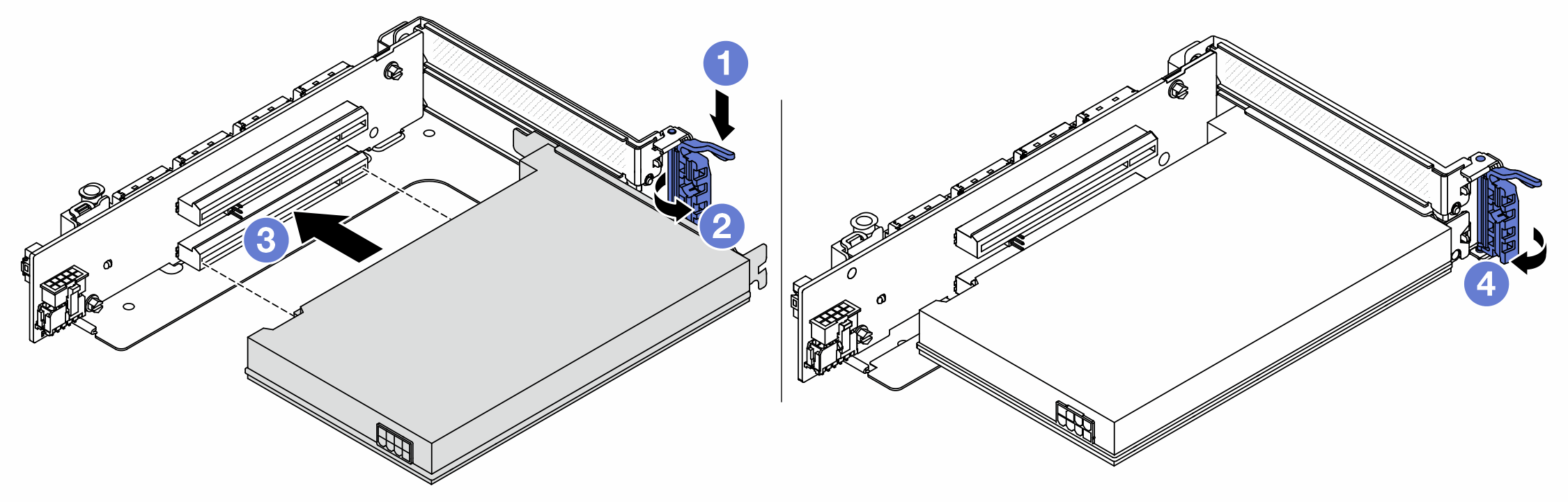 Installing a PCIe adapter to riser 3 cage