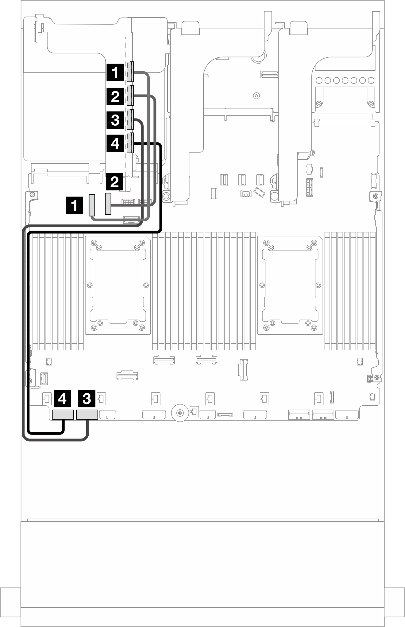 Cable routing in configurations with riser 5