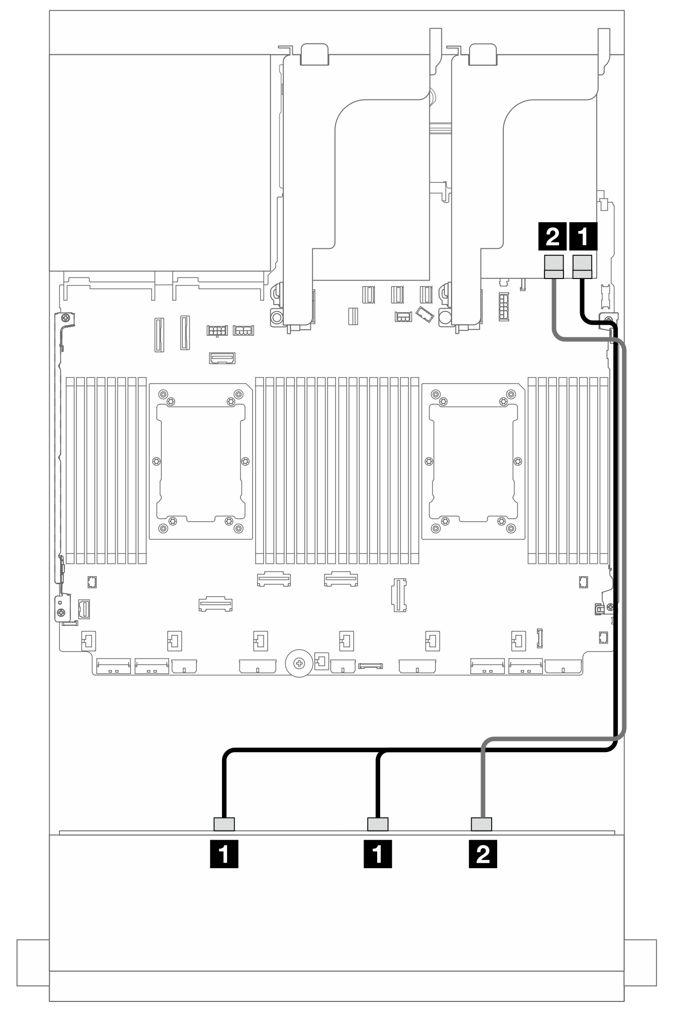 Front backplane cable routing