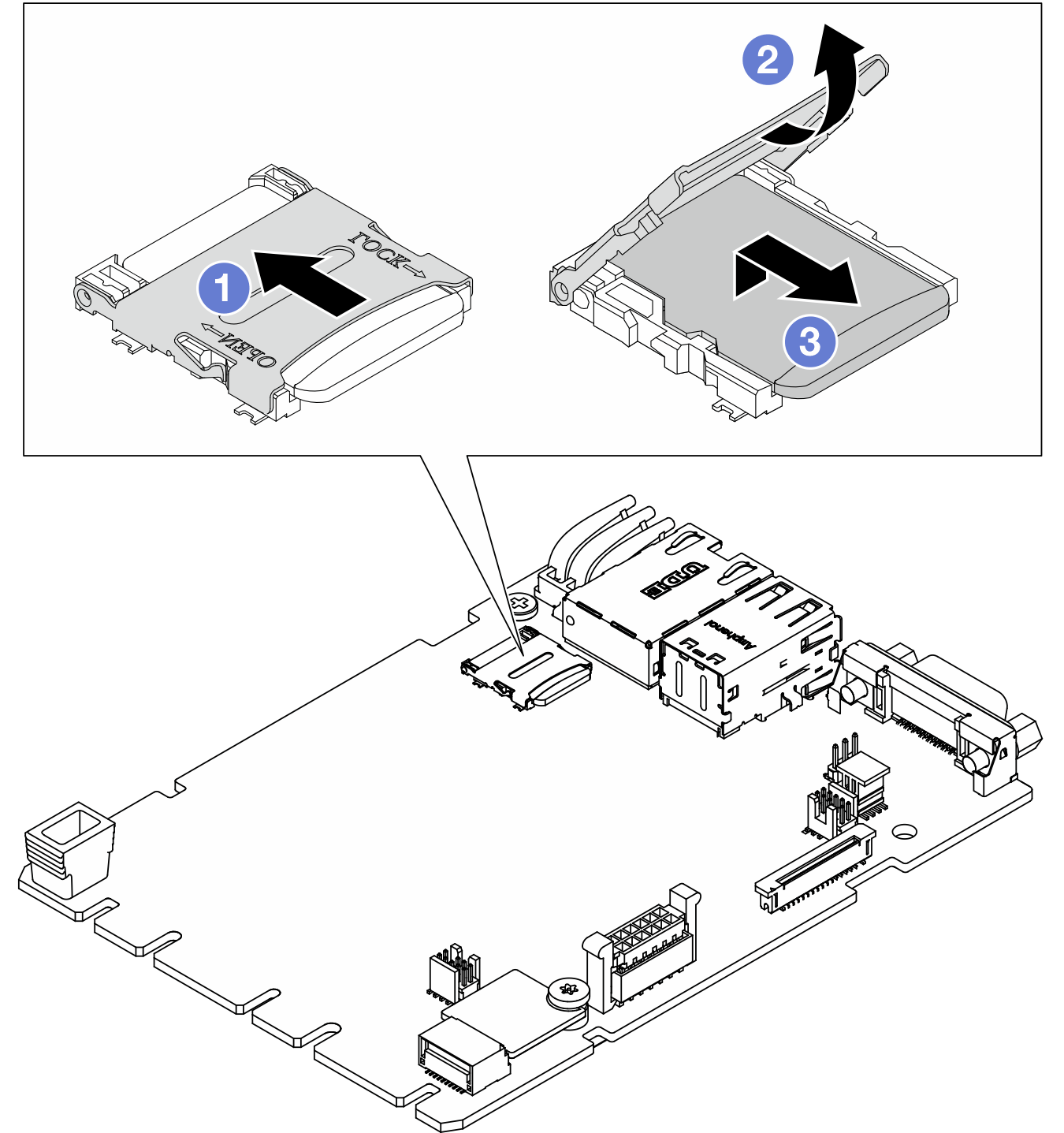 Removing the MicroSD card