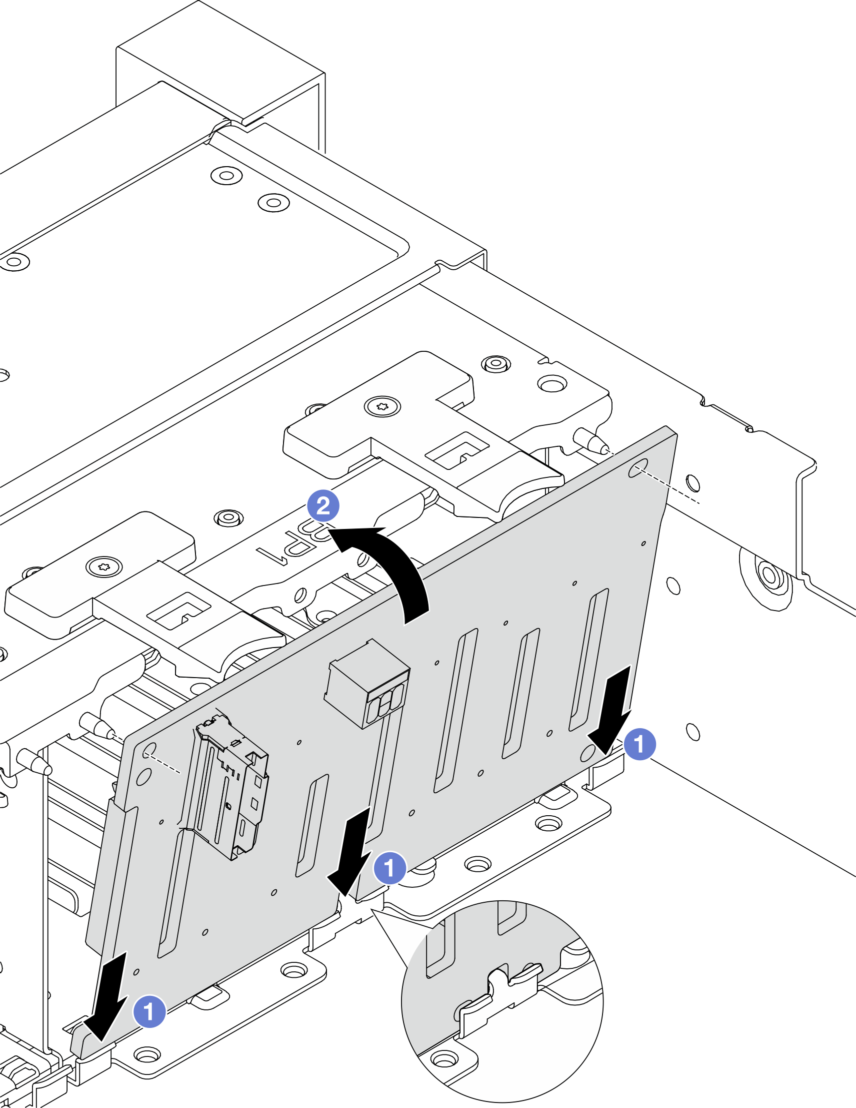 Installing the front 2.5-inch drive backplane