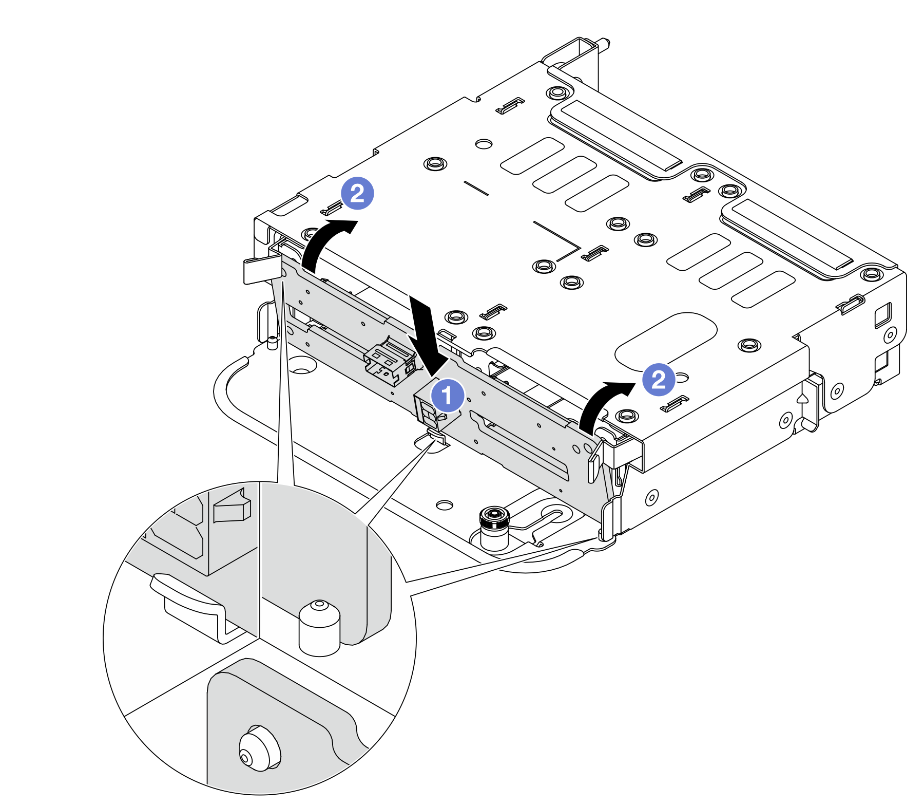 Installing the 4 x 2.5" rear drive backplane