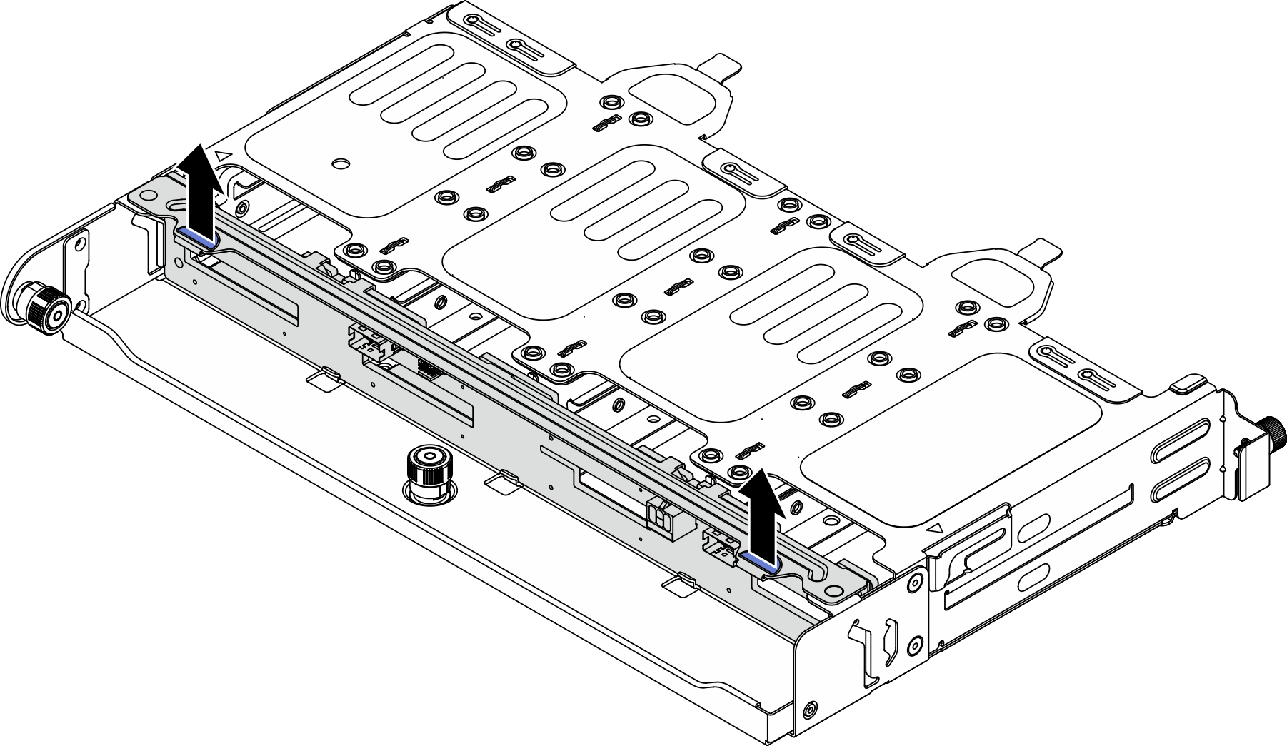Removing the 8 x 2.5" rear drive backplane