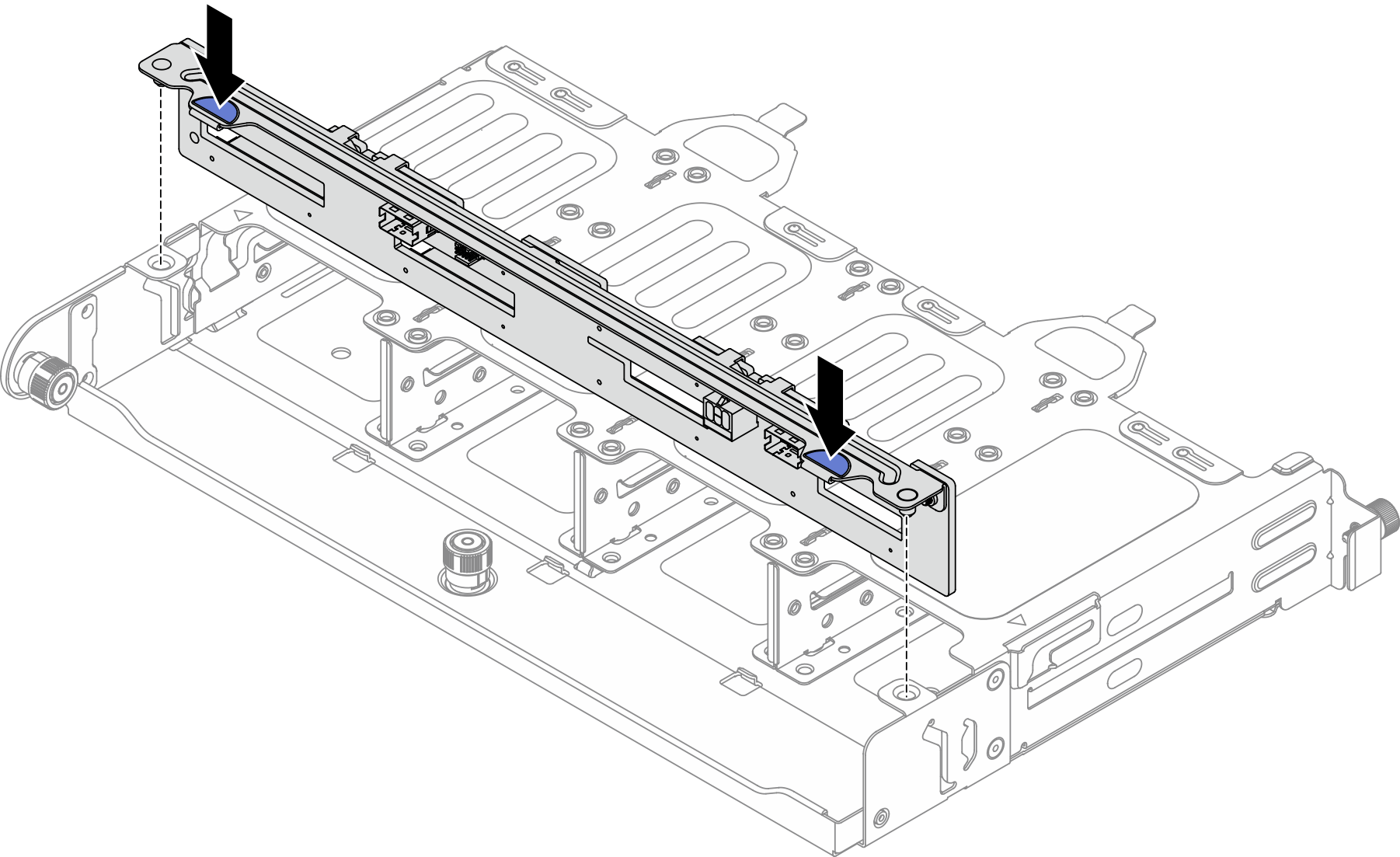Installing the 8 x 2.5" rear drive backplane