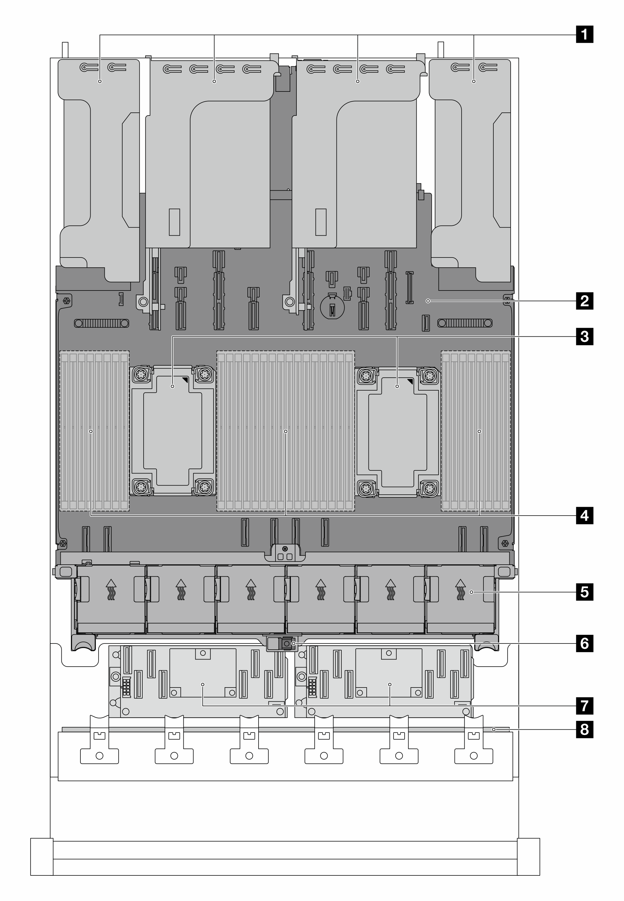 Top view with standard heat sinks
