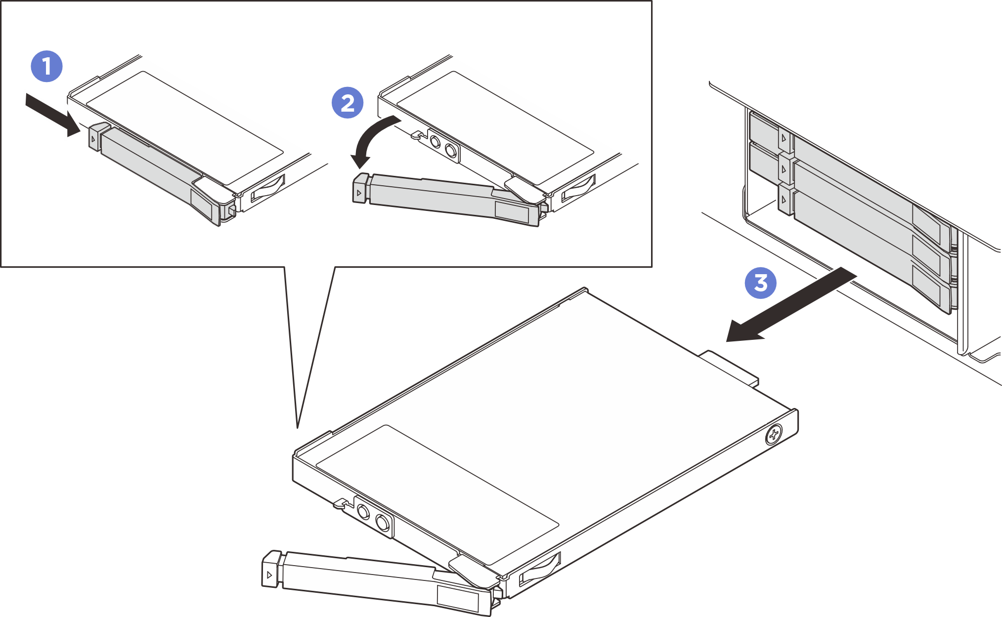 Removing an E3.S hot-swap drive