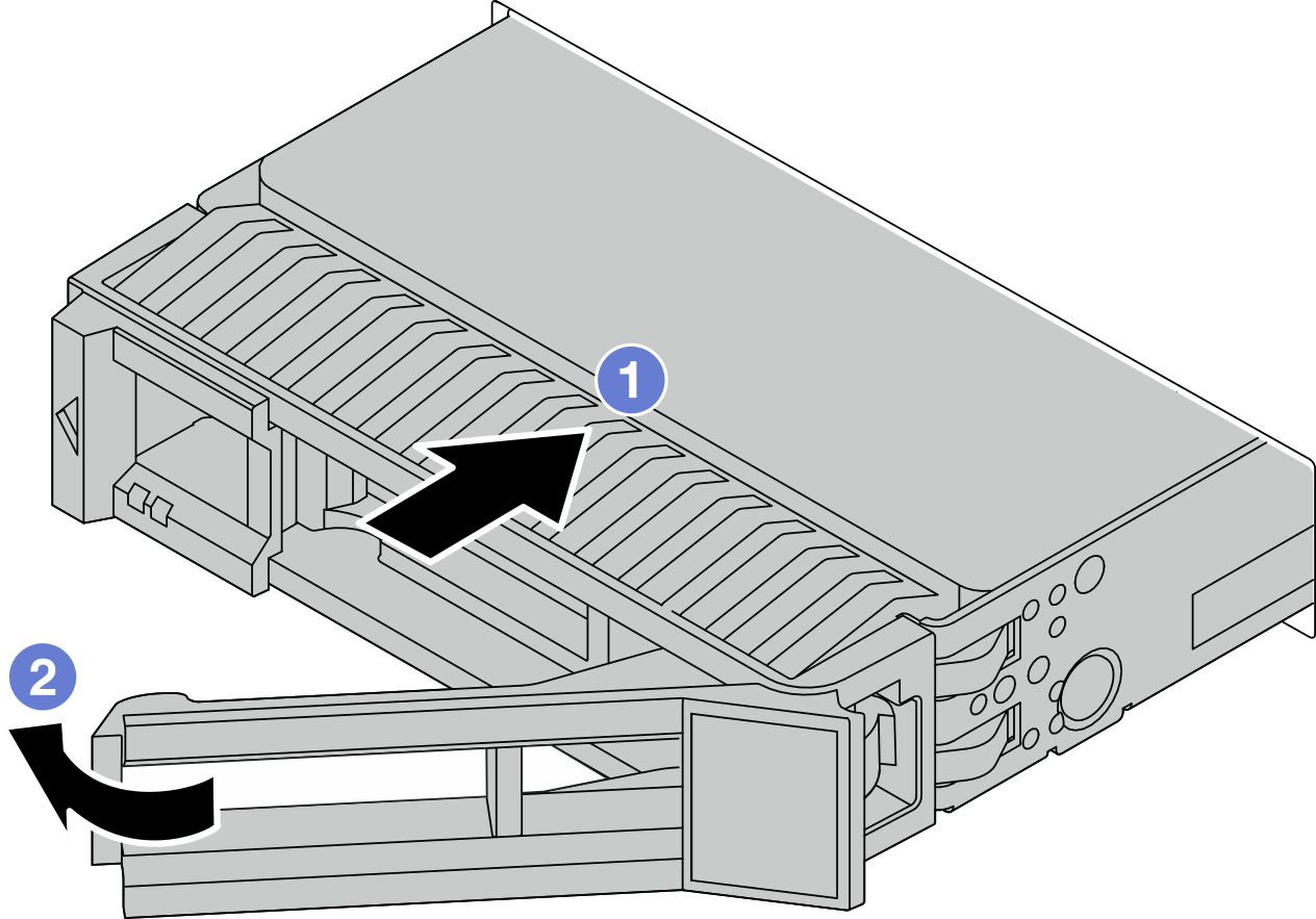 Opening the drive tray handle