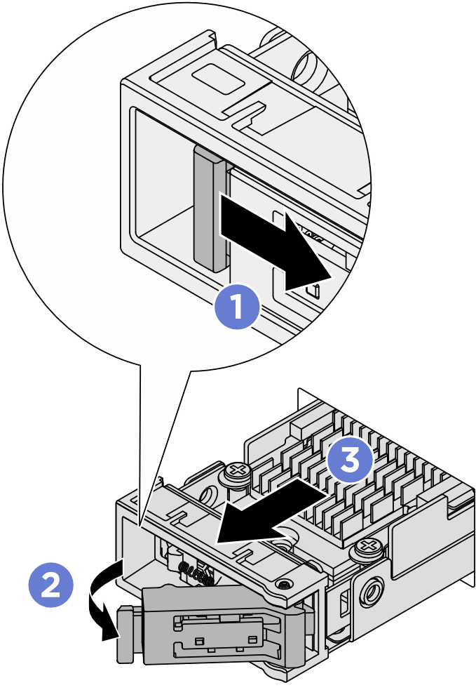 Removing a hot-swap M.2 drive assembly